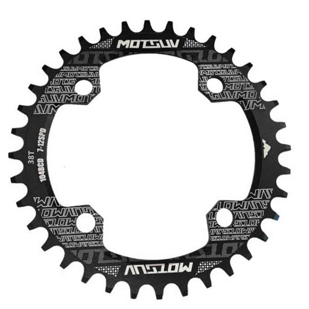 104BCD Round Narrow Wide 30-38T Chainring MTB Bike Chain Wheel Black 38T