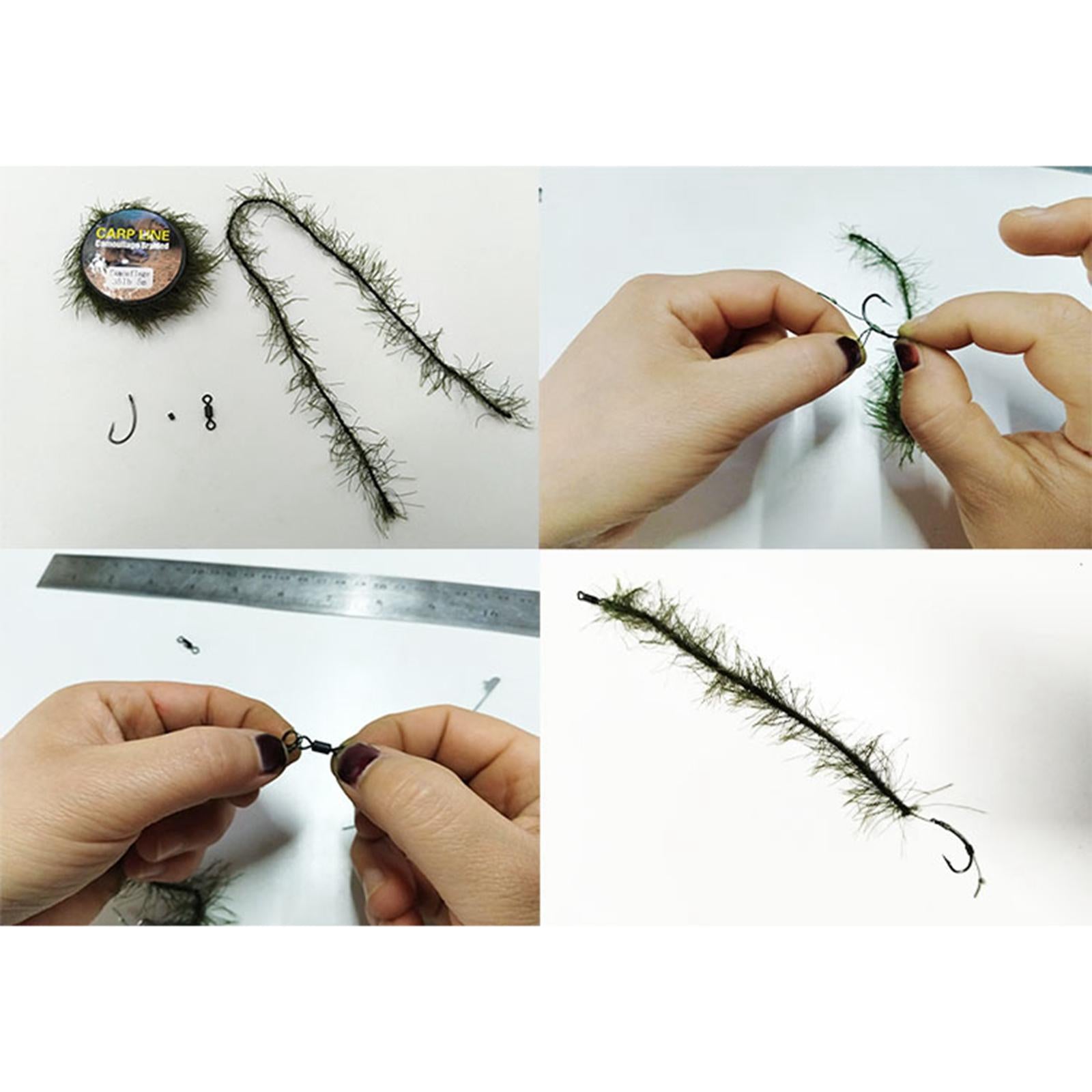 4x65lb Seaweed Carp Rigs Fishing Rig Replacement Fishing Tackle Dark Green