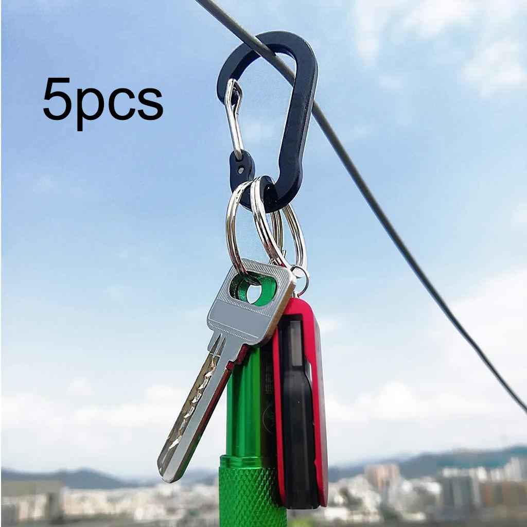Carabiner Clips Hiking Keychain D-Ring Buckle Aluminum Alloy Fishing 5pcs