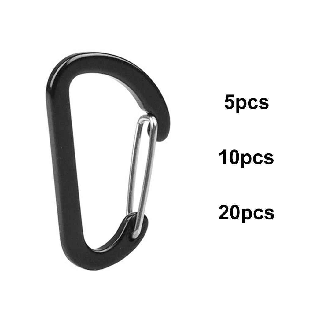 Carabiner Clips Hiking Keychain D-Ring Buckle Aluminum Alloy Fishing 5pcs
