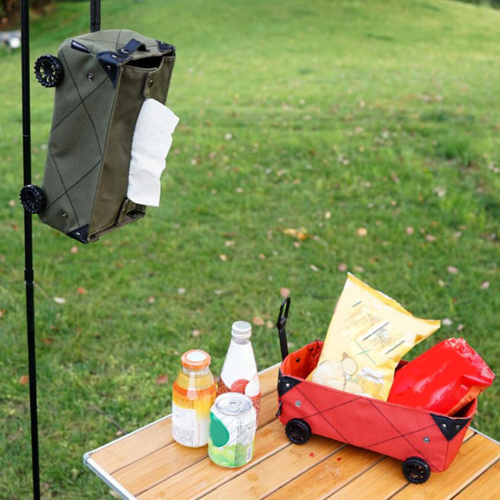 Camping Toilet Paper Holder Case Boxes Tissue Cover Hanging Hanger Bag Green
