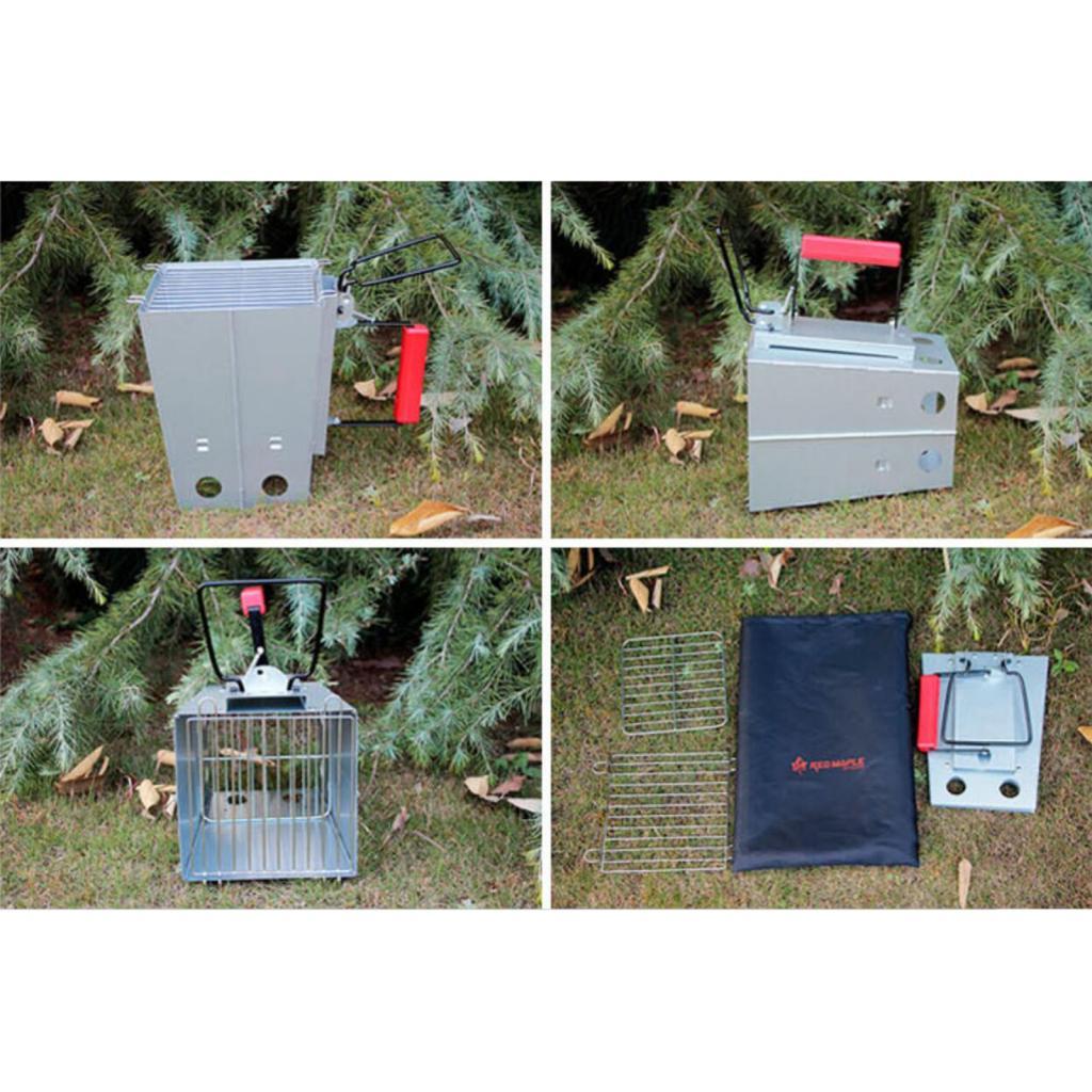 BBQ Charcoal Chimney Starter Camping Quick Grill Lighter Compact Foldable