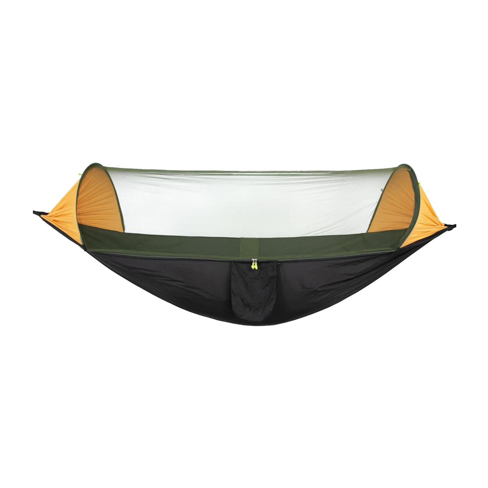 Camping Hammock with Net Single Hanging Sleeping Bed Lightweight Orange Black