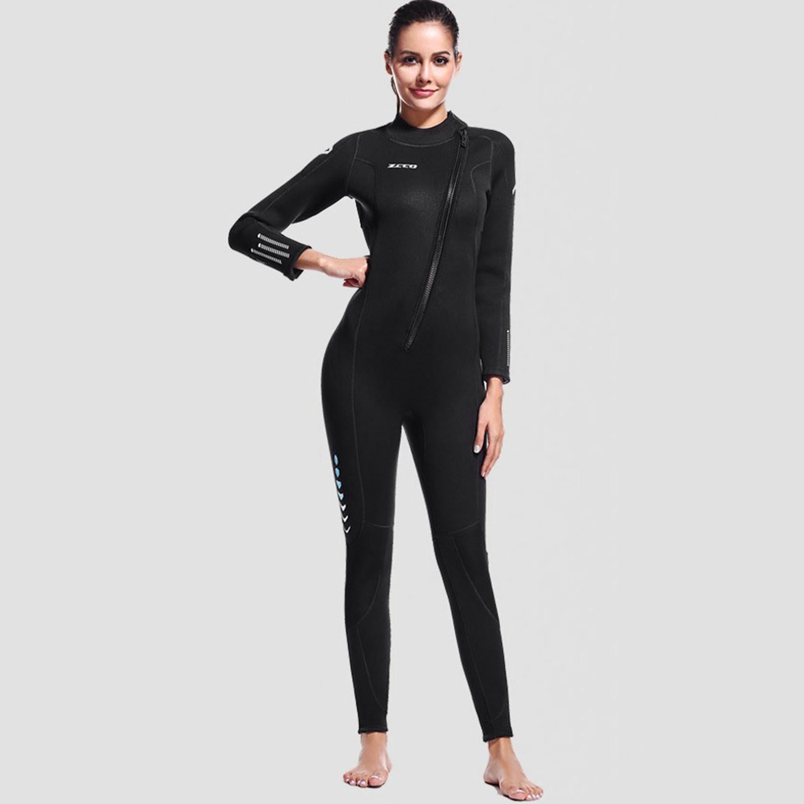 Diving Wetsuit Full Length Wet Suit Surf Diving Suit Front Zipper Swimsuit Women 2XL