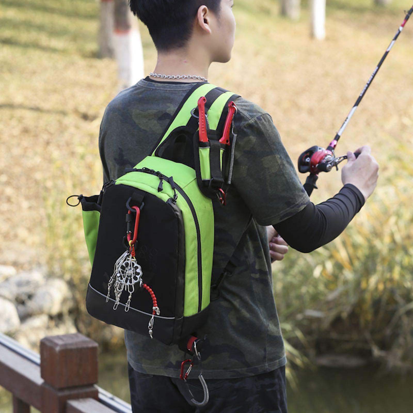 Chest Bag Fishing Sling Chest Pack Shoulder Bag Outdoor Hiking Camp Travel ArmyGreen