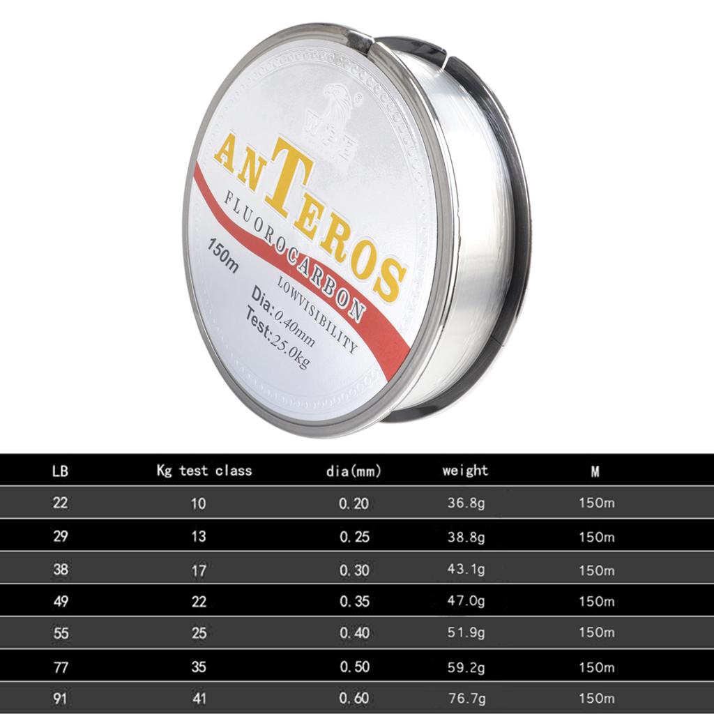 3xFluorocarbon Fishing Line Leader Line Low Stretch for Trout Carp 0.4 55lb