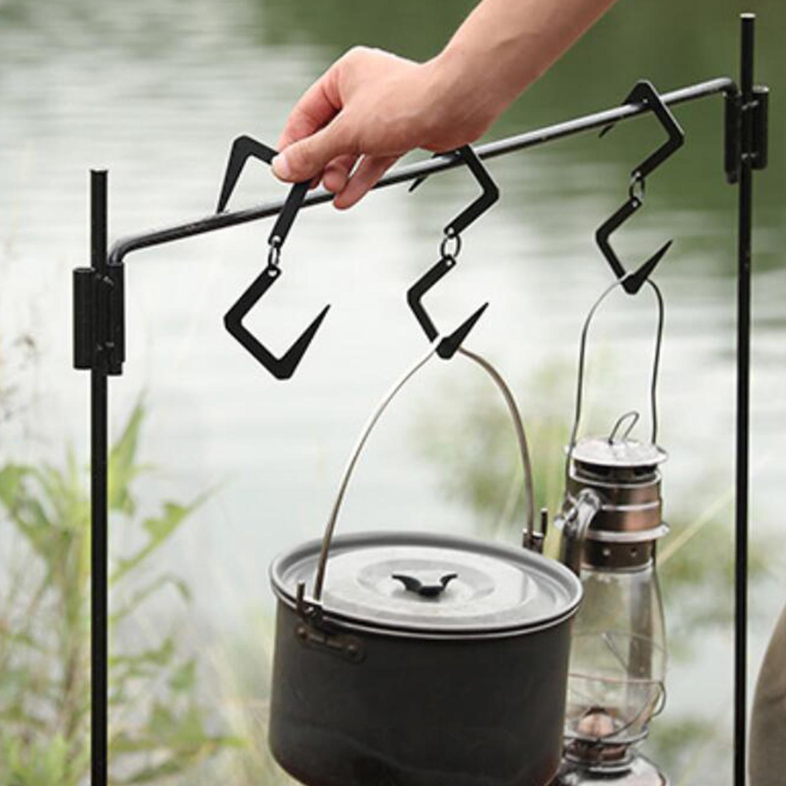 4xHeavy Duty Metal S Hook Utility Hanging Hooks Outdoor Camping Storage Black