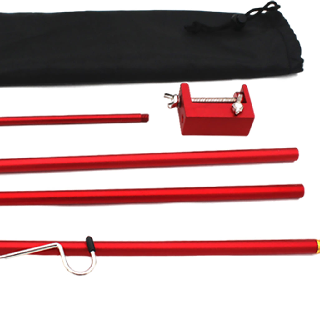 Camping Lantern Stand Portable Folding Outdoor Fishing Lamp Pole Holder 3 Section Red