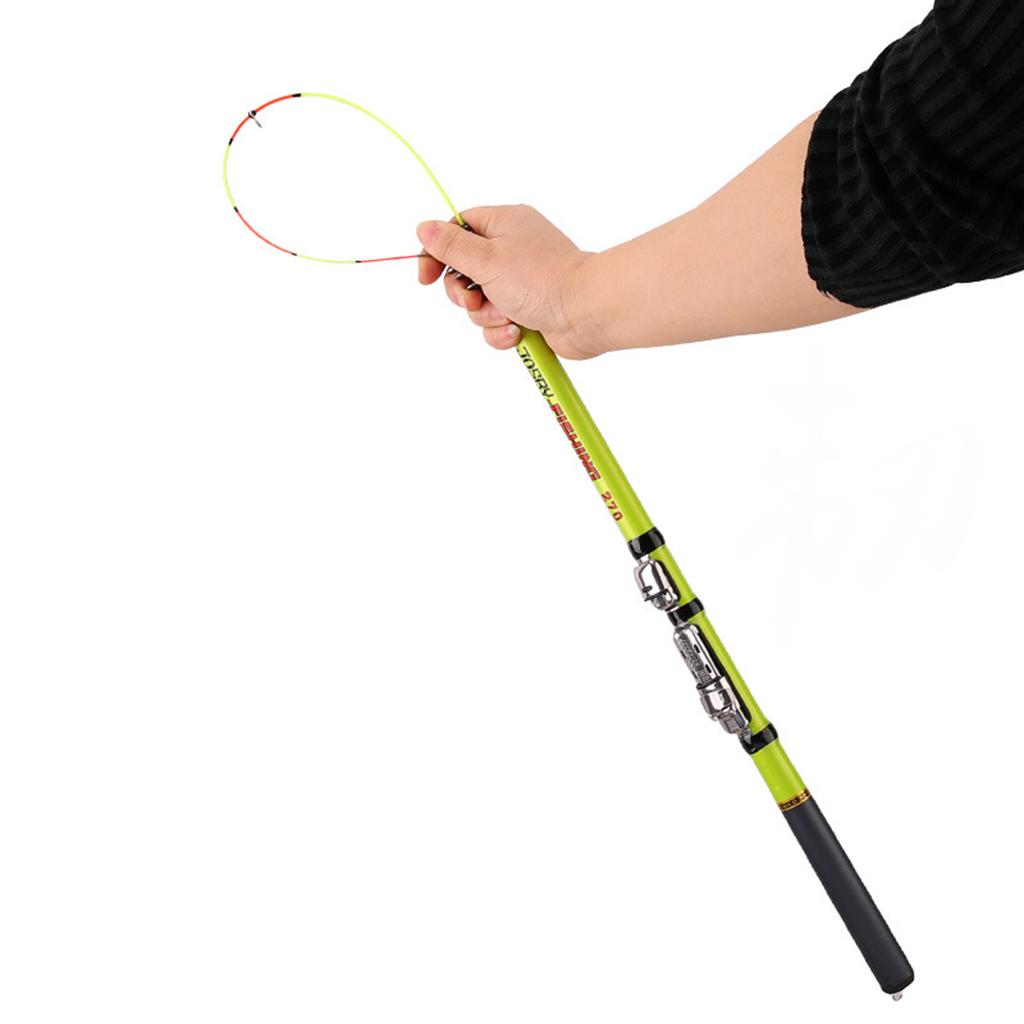 Carbon Fiber Telescopic Rock Fishing Rod Sea Pole Travel Rod 2.1m Green