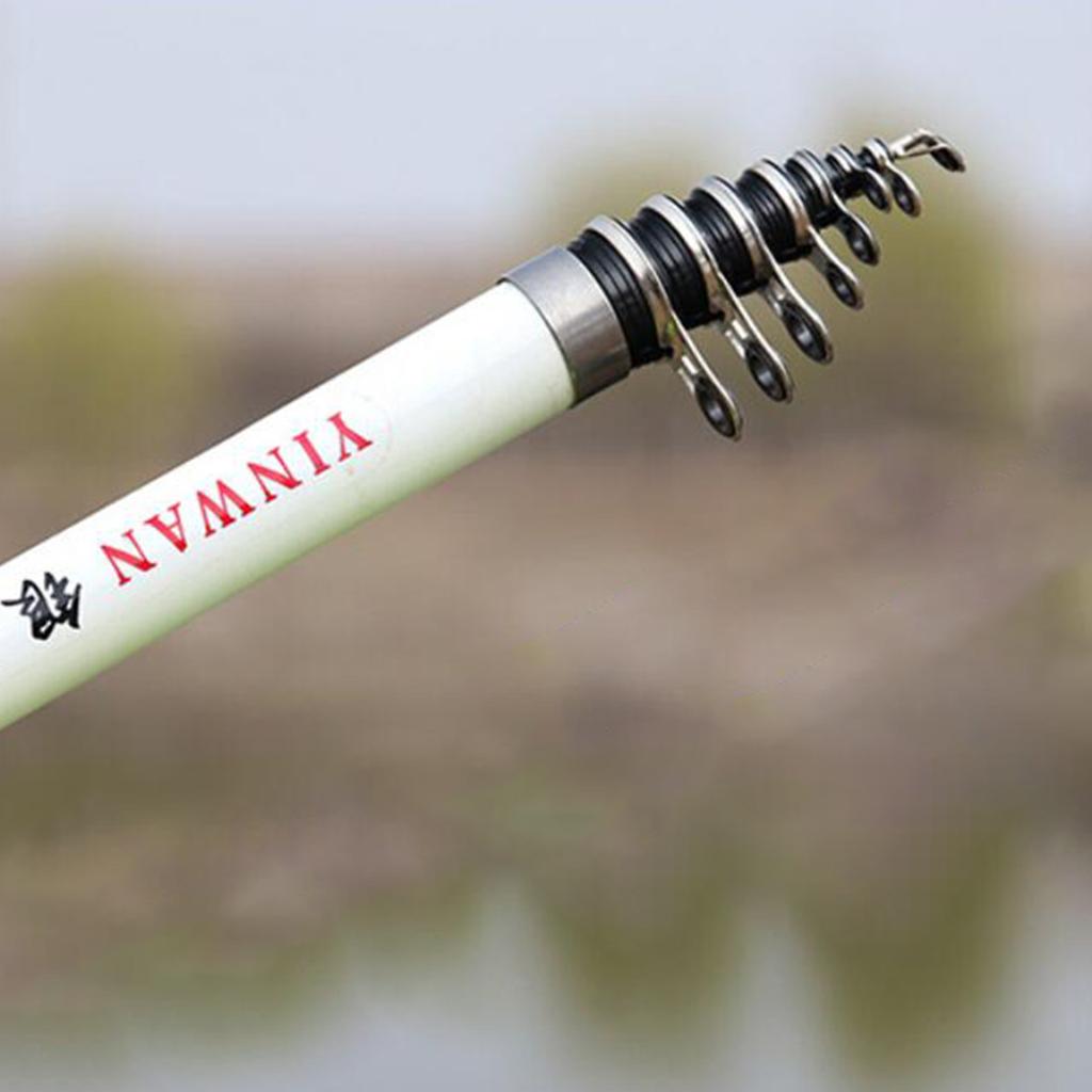 Carbon Fiber Telescopic Rock Fishing Rod Sea Pole Travel Rod 1.8m White