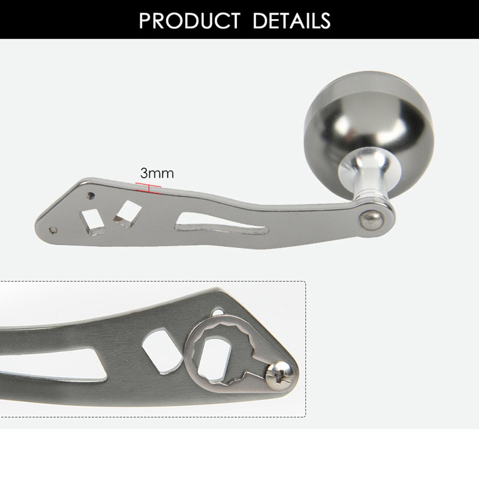 Aluminum Alloy Fishing Handle Strong Durable Single Rocker Baitcasting Reel 35mm Sliver