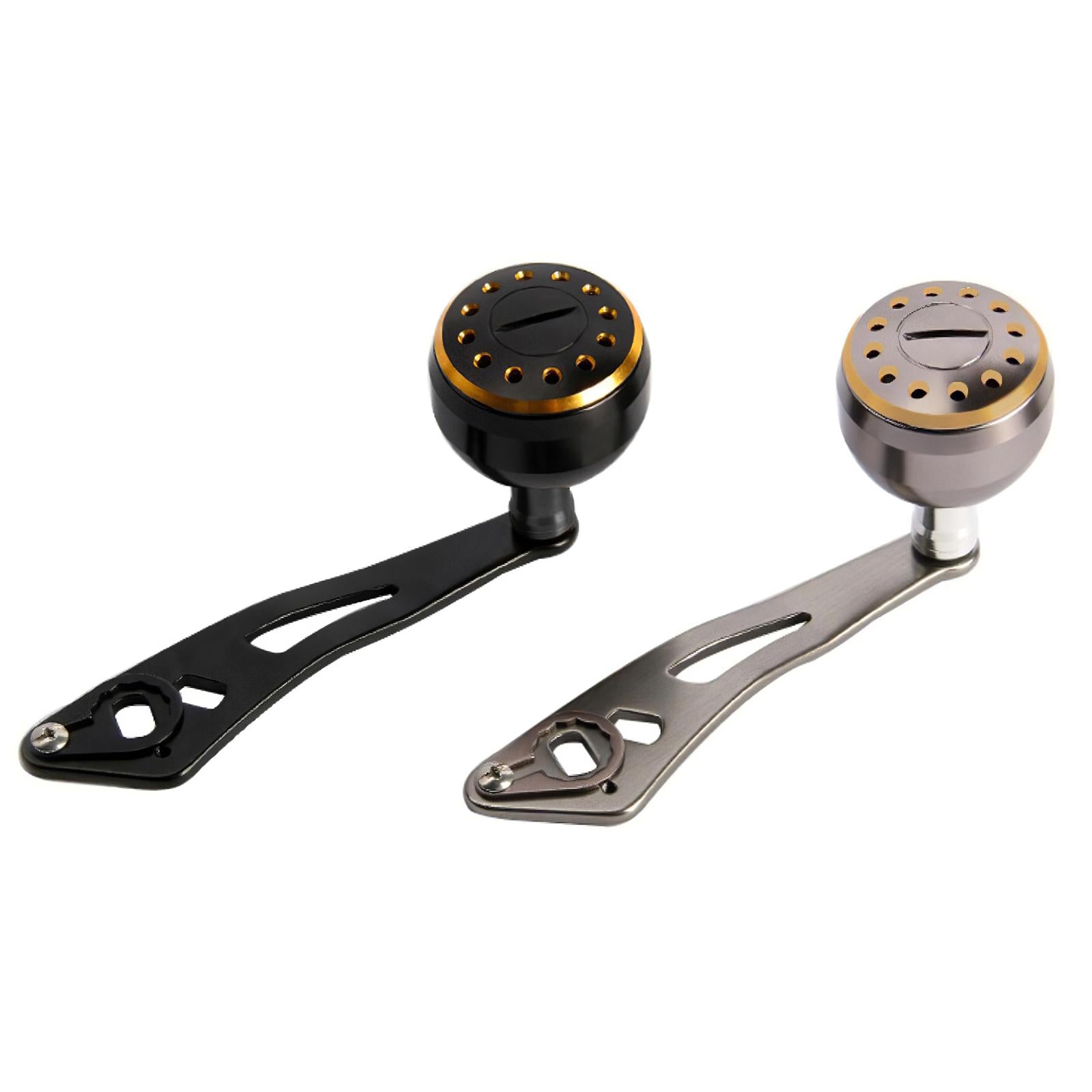 Aluminum Alloy Fishing Handle Strong Durable Single Rocker Baitcasting Reel 35mm Sliver