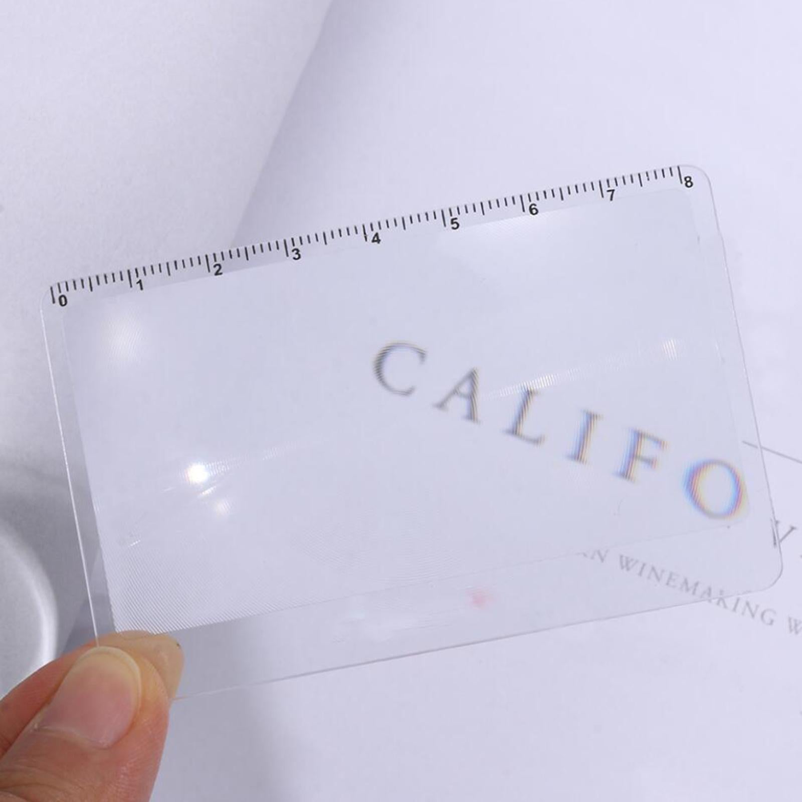3x Pocket Len Magnifier Outdoor Fre HD Reading Glass Credit Card Size White
