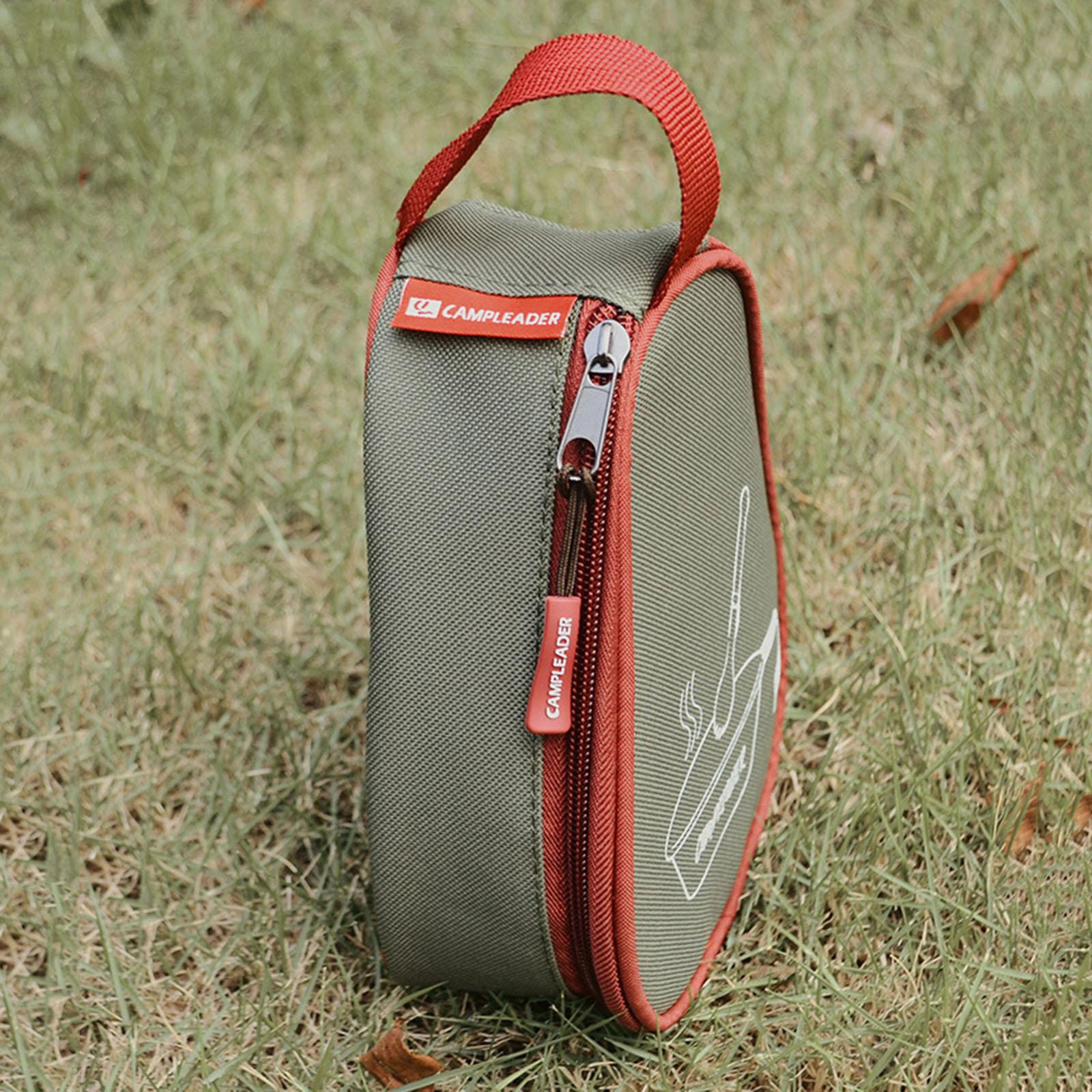 Cup Storage Bag Hand-Held Barbecue Tableware Bag for Camping Green