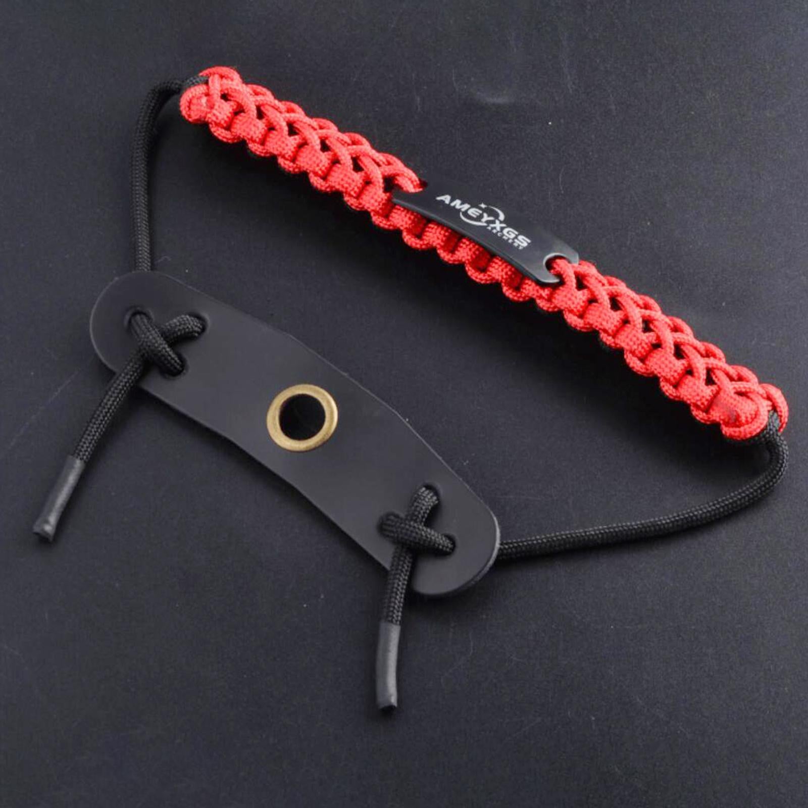 Archery Compound Bow Wrist Sling Braided Cord Rope Adjustable Hunting Strap Red