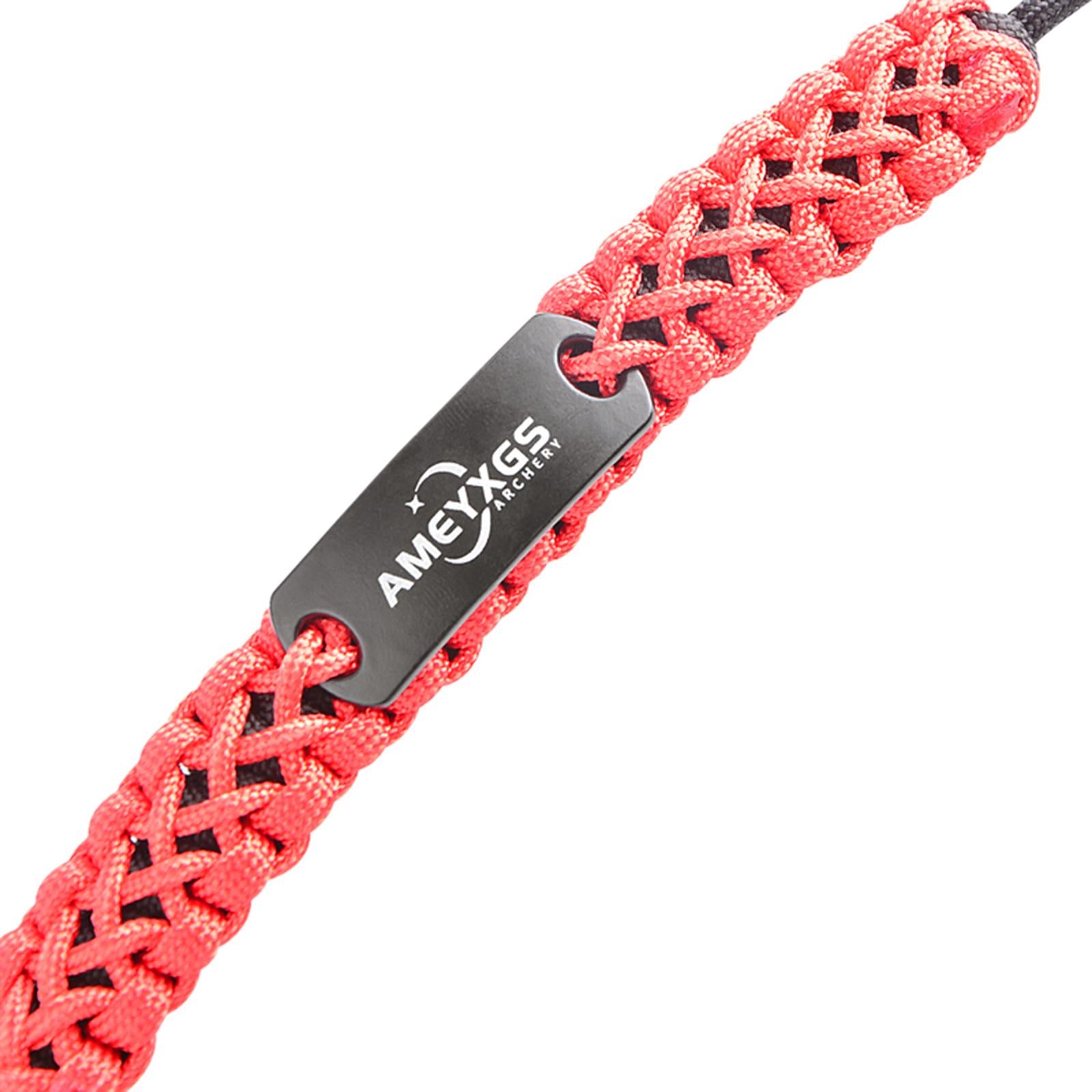 Archery Compound Bow Wrist Sling Braided Cord Rope Adjustable Hunting Strap Red