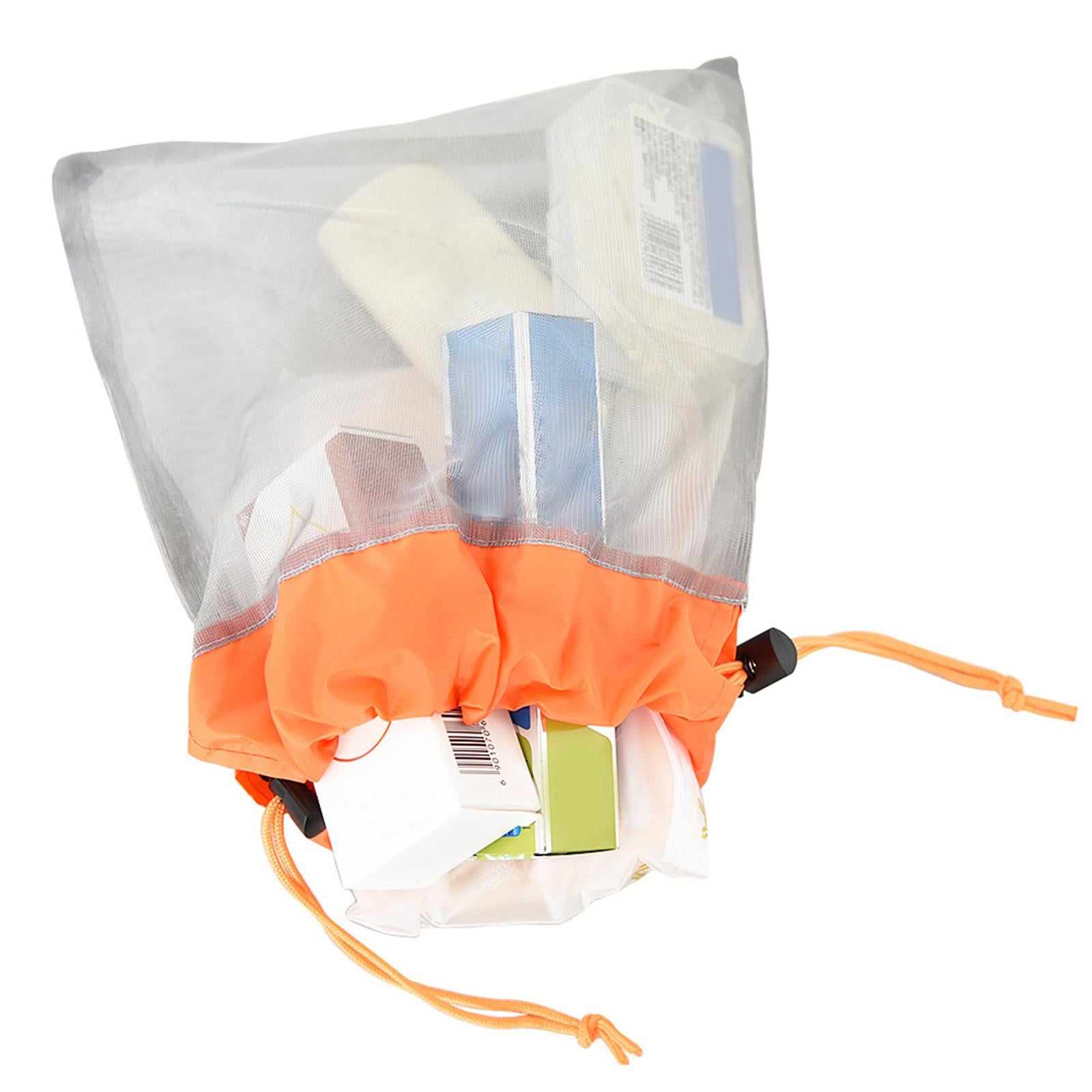 2xUltralight Mesh Stuff Sack Storage Bag Drawstring Ditty Bag for Outdoor