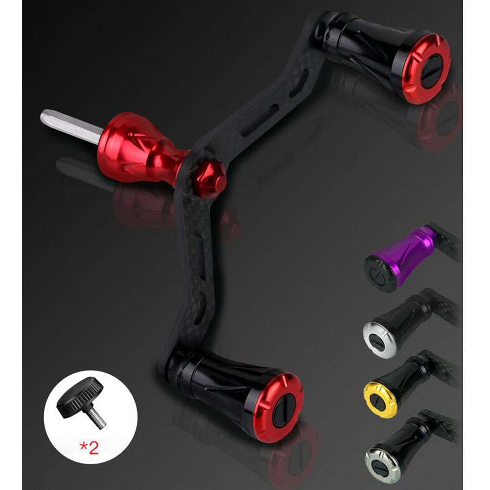 Carbon Fiber Fishing Reel Handle Crank Knob Grip Replacement Parts red