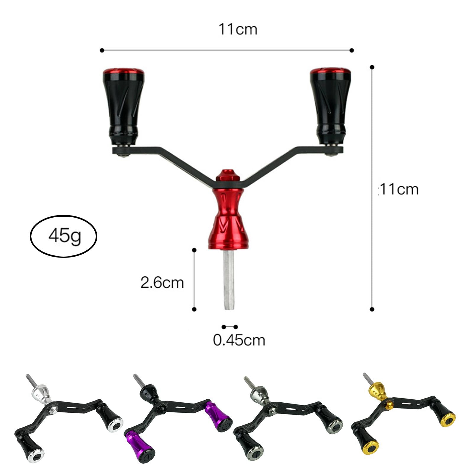 Carbon Fiber Fishing Reel Handle Crank Knob Grip Replacement Parts guncolor