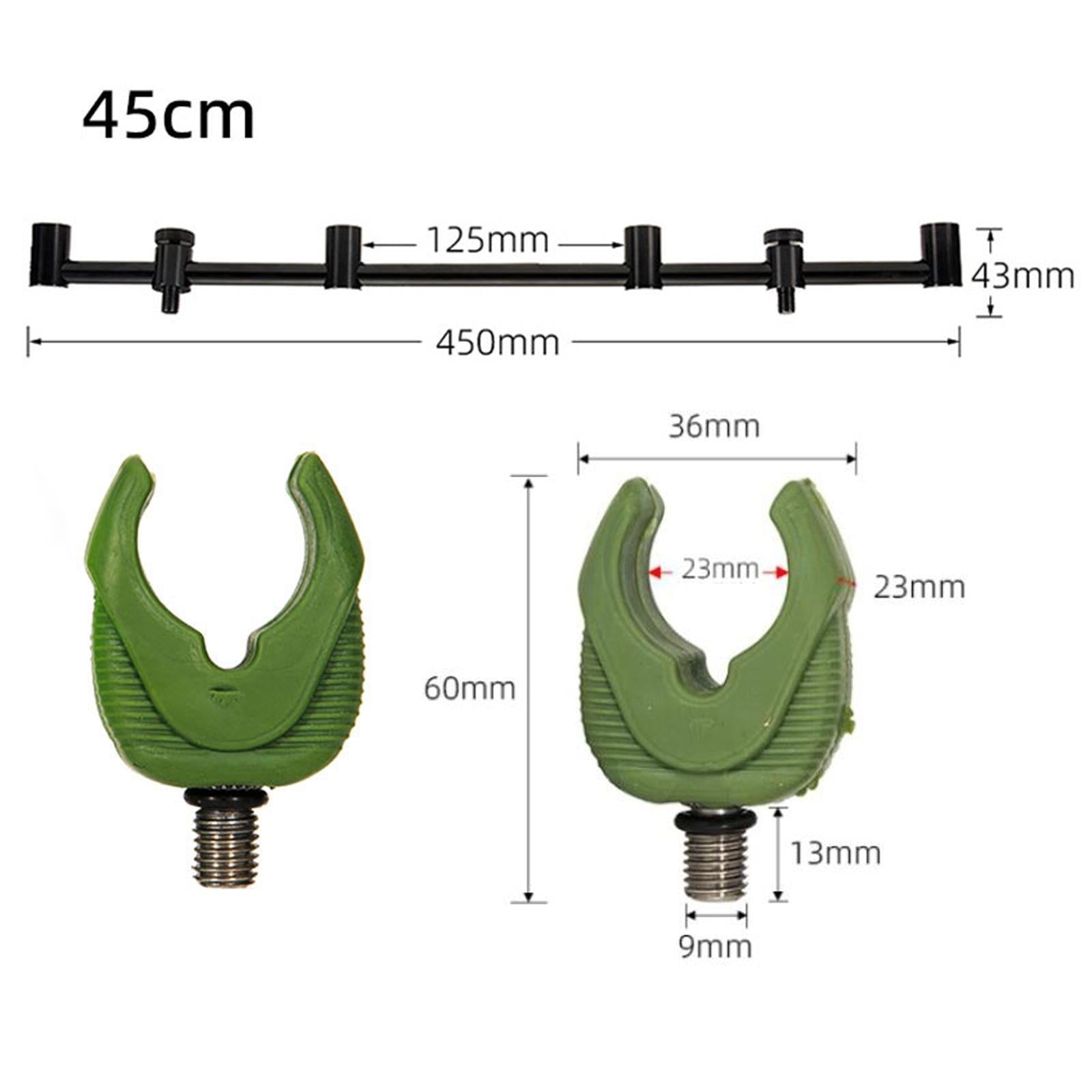 Aluminum Alloy Fishing Rod Butt Rest Fishing Buzz Bar Carp Equipment Gear 45cm Arm Green