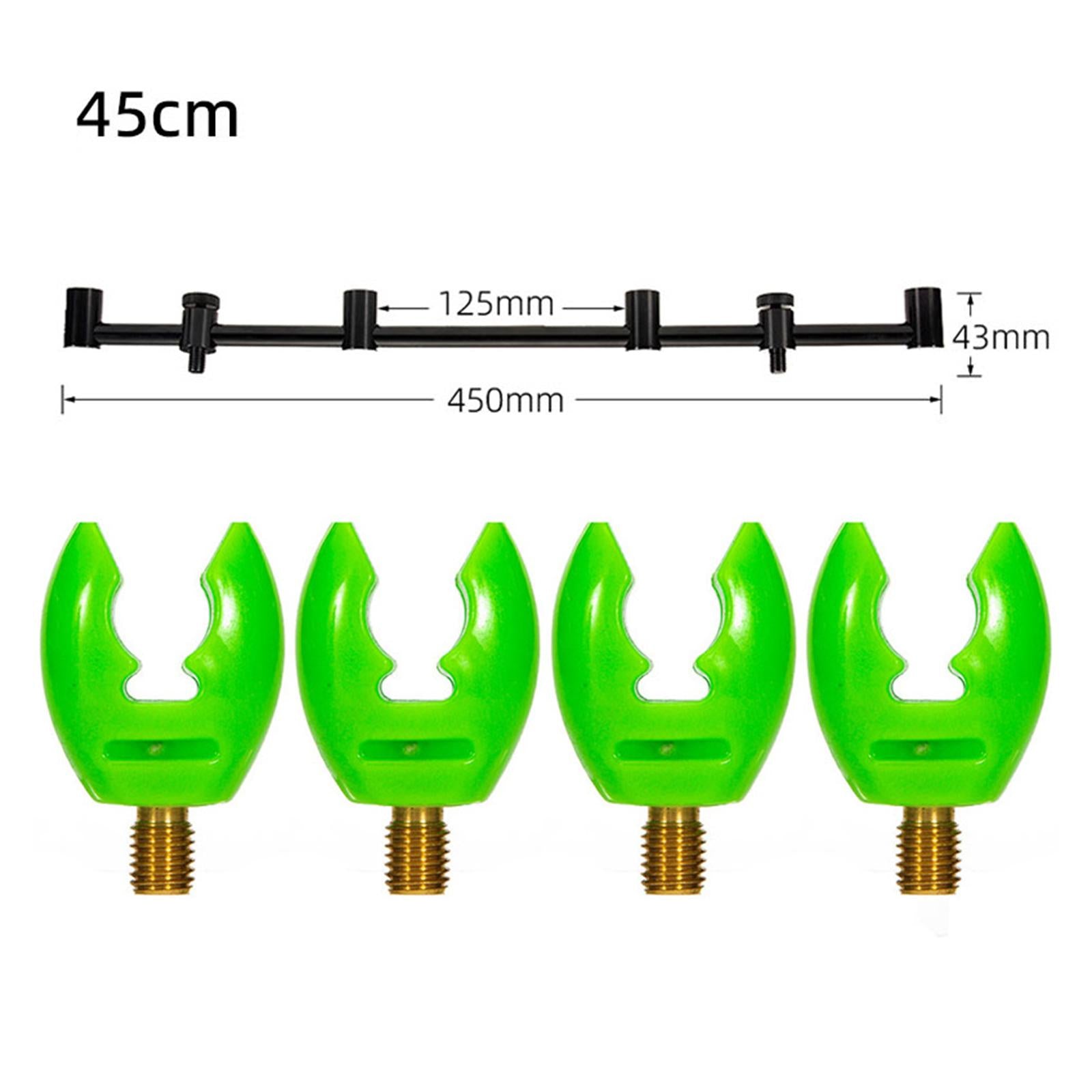 Aluminum Alloy Fishing Rod Butt Rest Fishing Buzz Bar Carp Equipment Gear 45cm Silicone Green