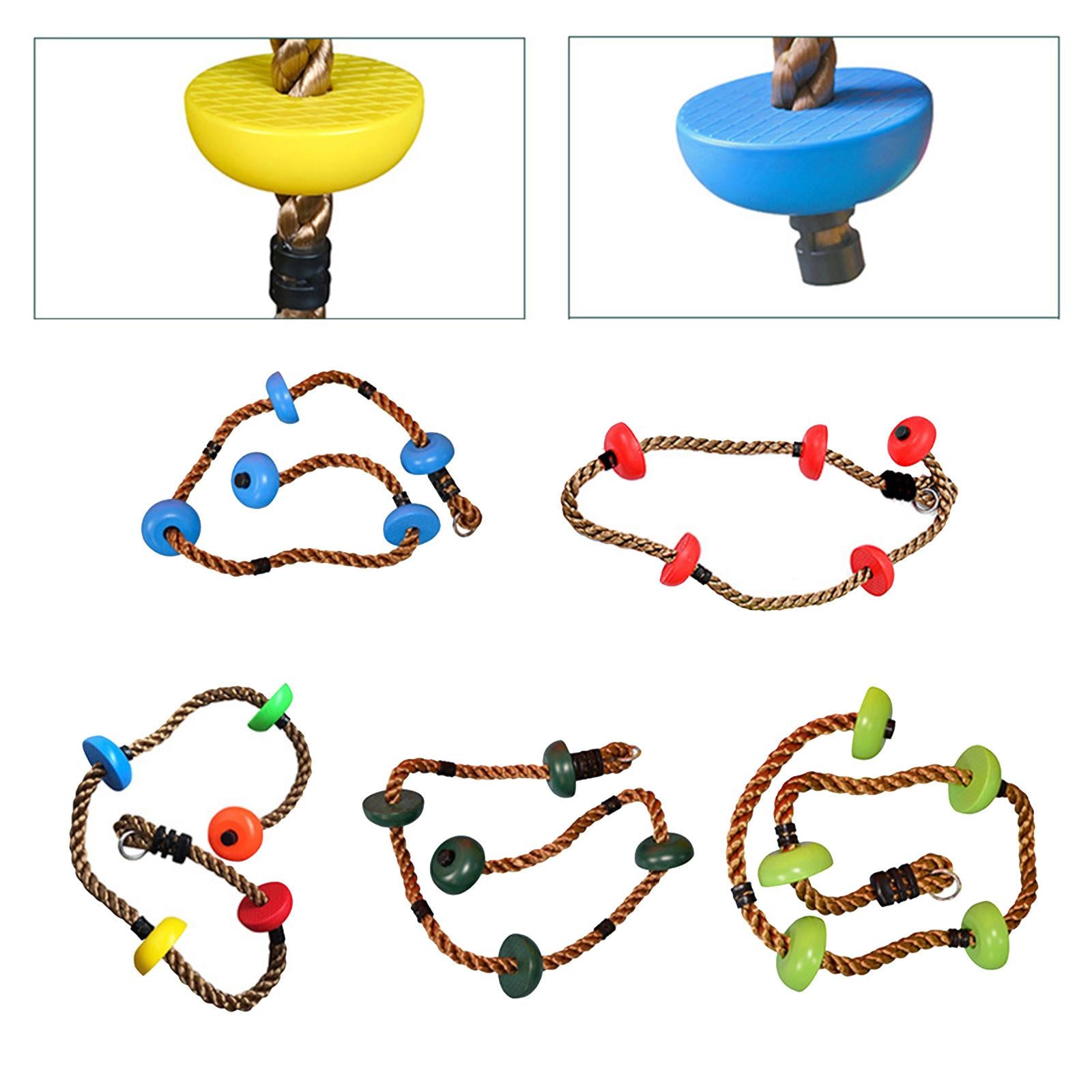 Climbing Rope Equipment Set Games Disc Sports Props for Outdoor Tree Kids Full Color