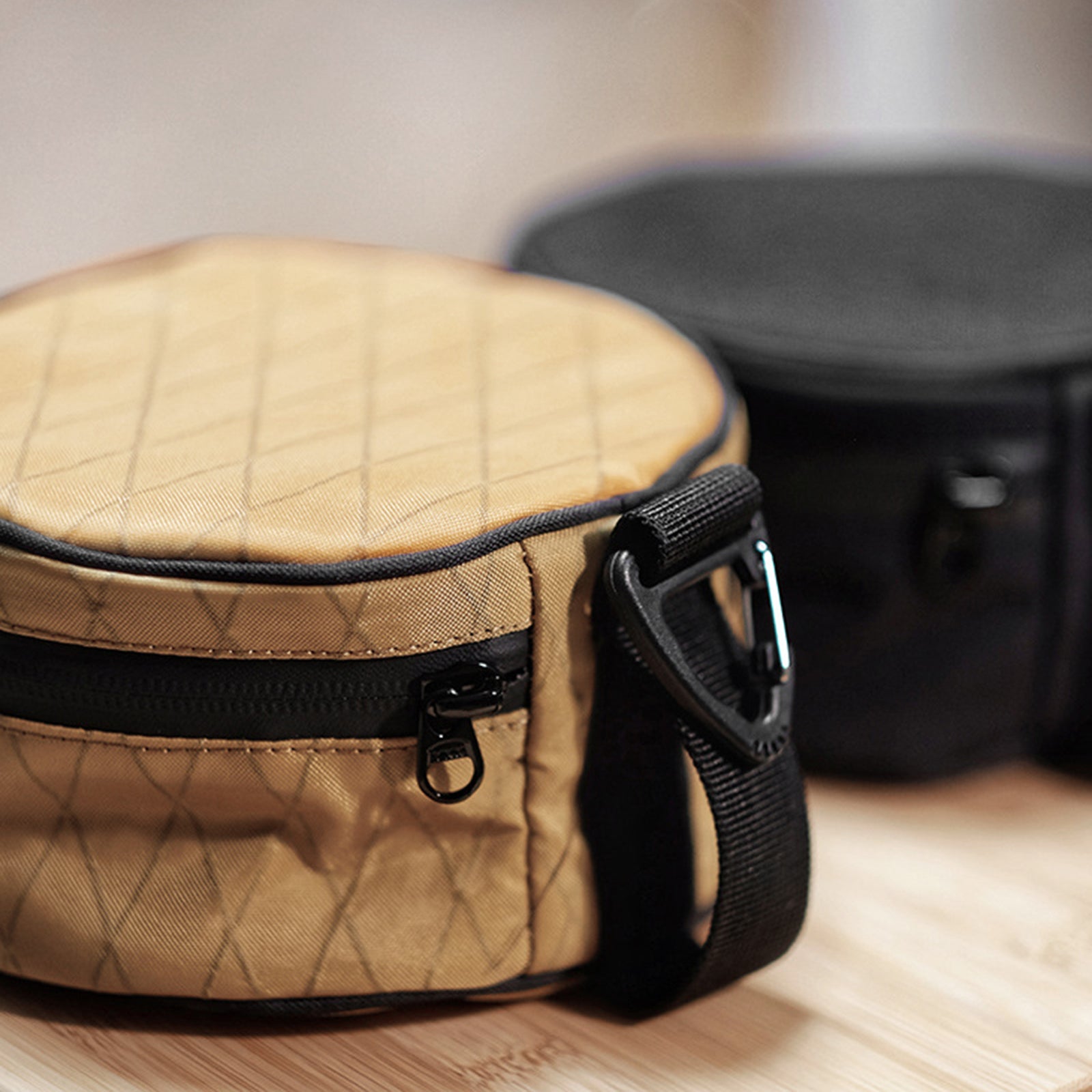 Cup Storage Bag Hand-Held Barbecue for Backpacking Camping w/Hooks Black