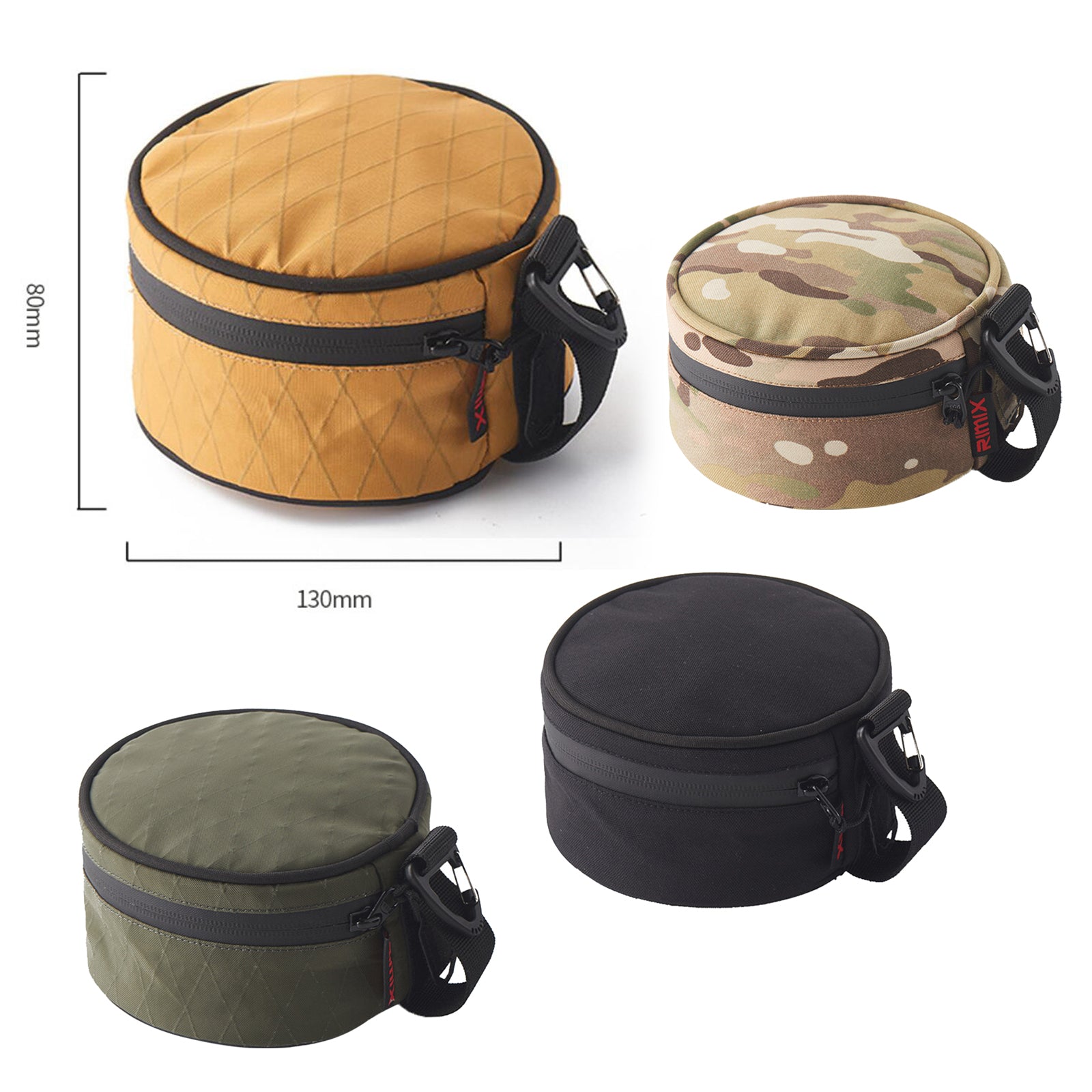Cup Storage Bag Hand-Held Barbecue for Backpacking Camping w/Hooks Black