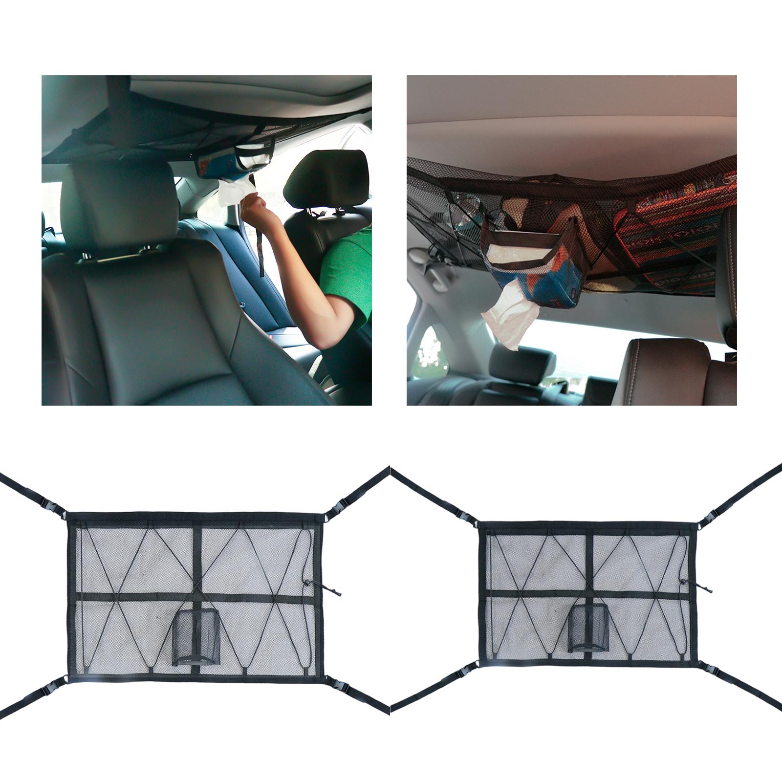 Car Trunk Organizer Interior for SUV Adjustable Net Breathable 90x65cm