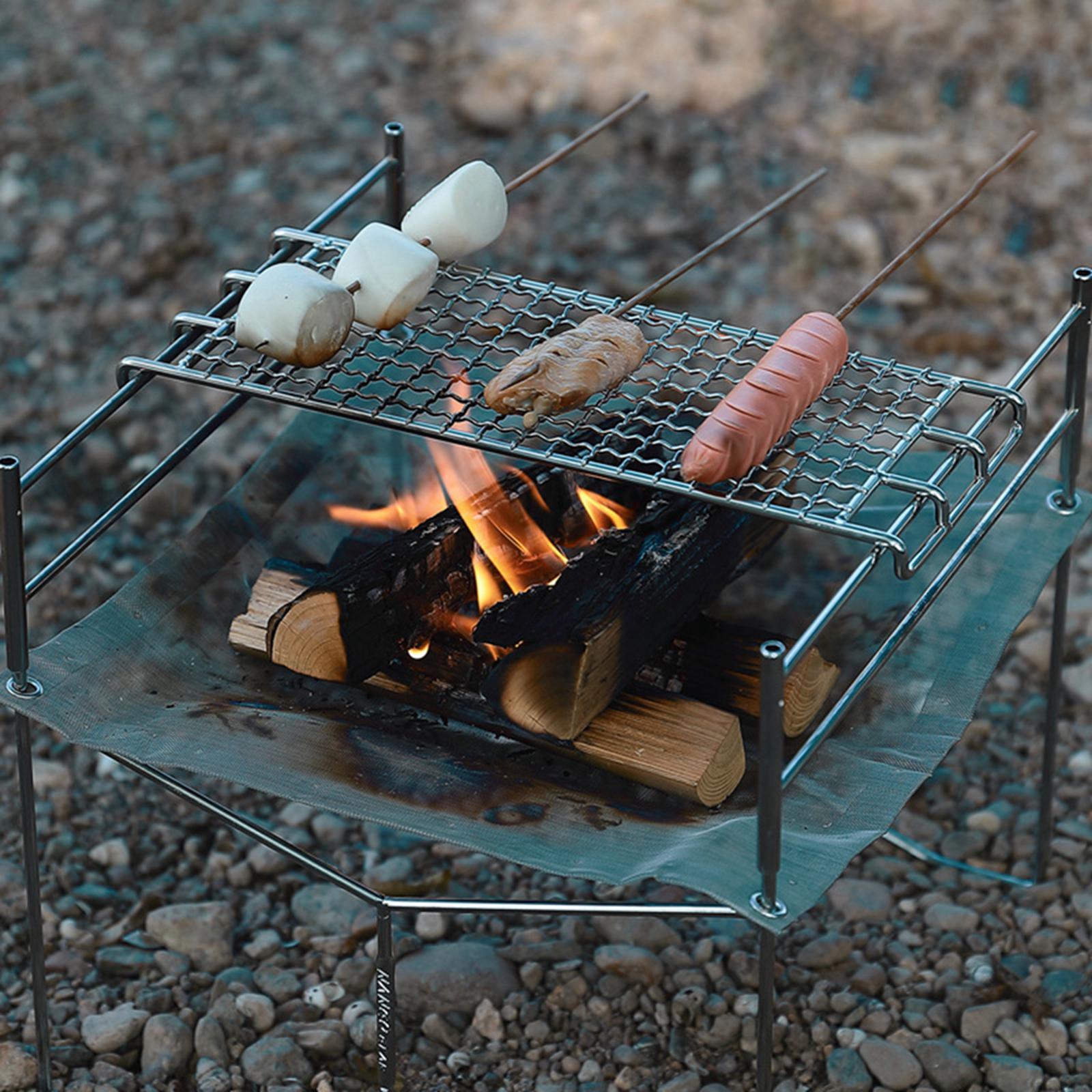 Barbecue Grill Net Grilling Basket Grid Grate Mesh Rack Outdoor Camping S