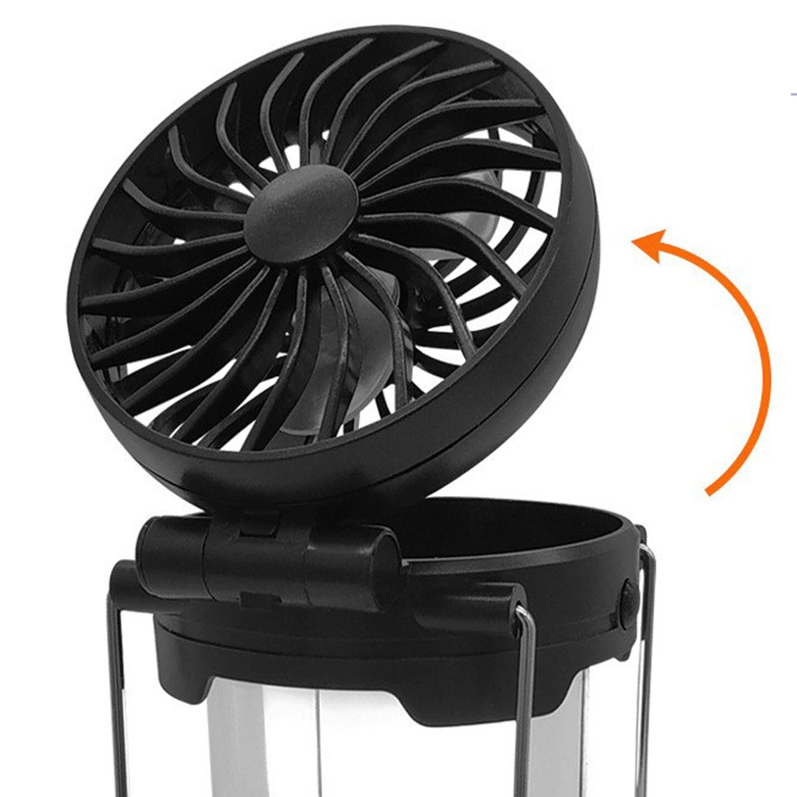 Camping Lantern with Fan Outdoor Portable Collapsible LED Tent Lamp Bulb