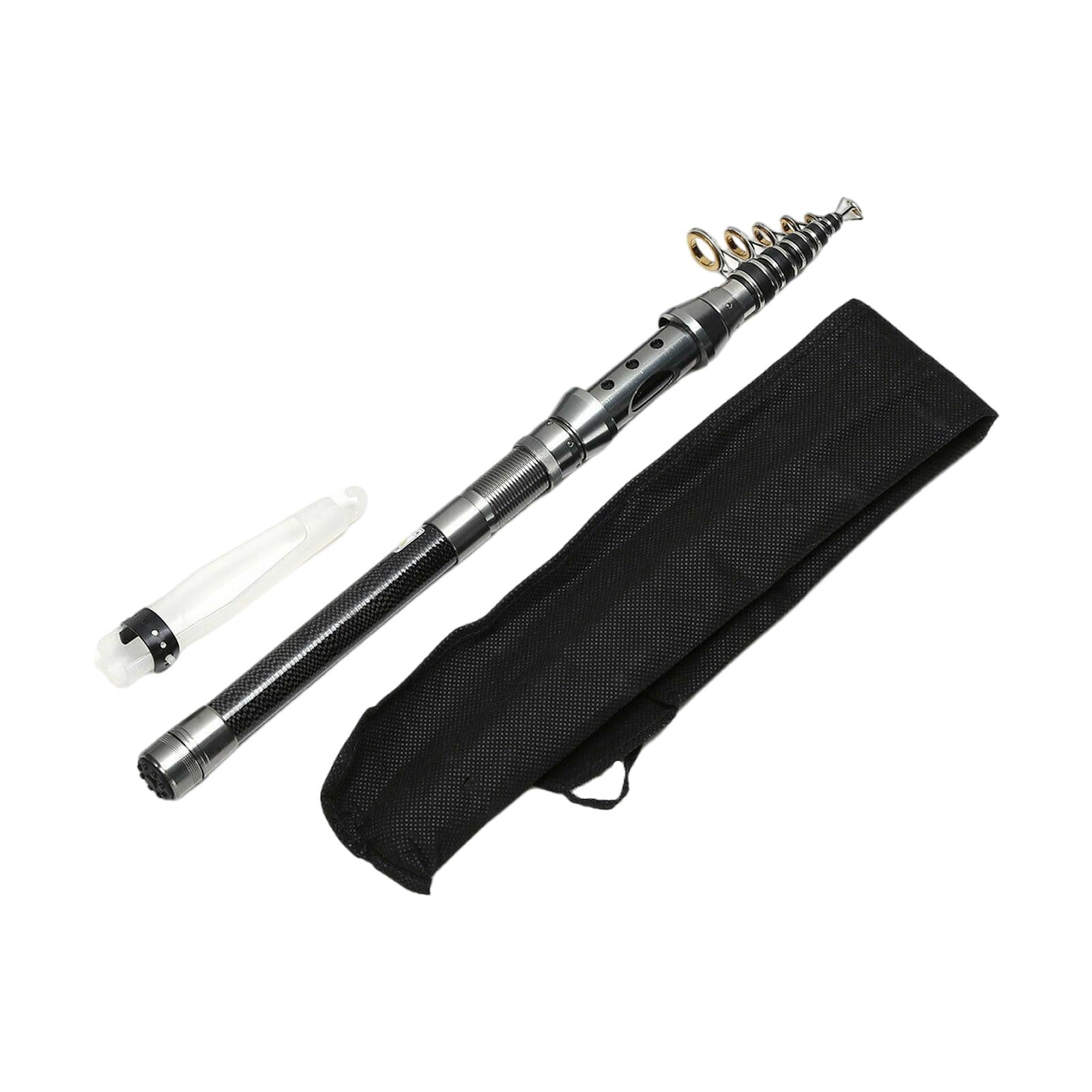 Carbon Fiber Telescopic Fishing Rod Sea Saltwater Portable Spinnings Pole 2.1m
