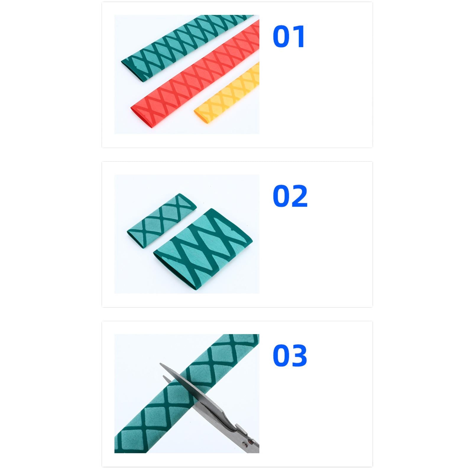 3xHeat Shrink Rod Wrap 3:1 Electrical Insulation Non-Slip 15mm 35mm Diameter Red 15mm