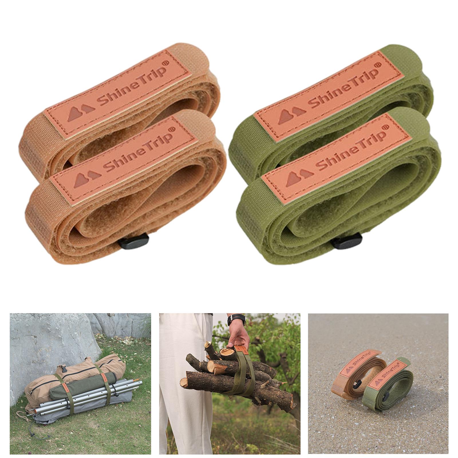 2x2x Luggage Strap Suitcase Accessories for Travel Hiking Tent Awning Storage khaki