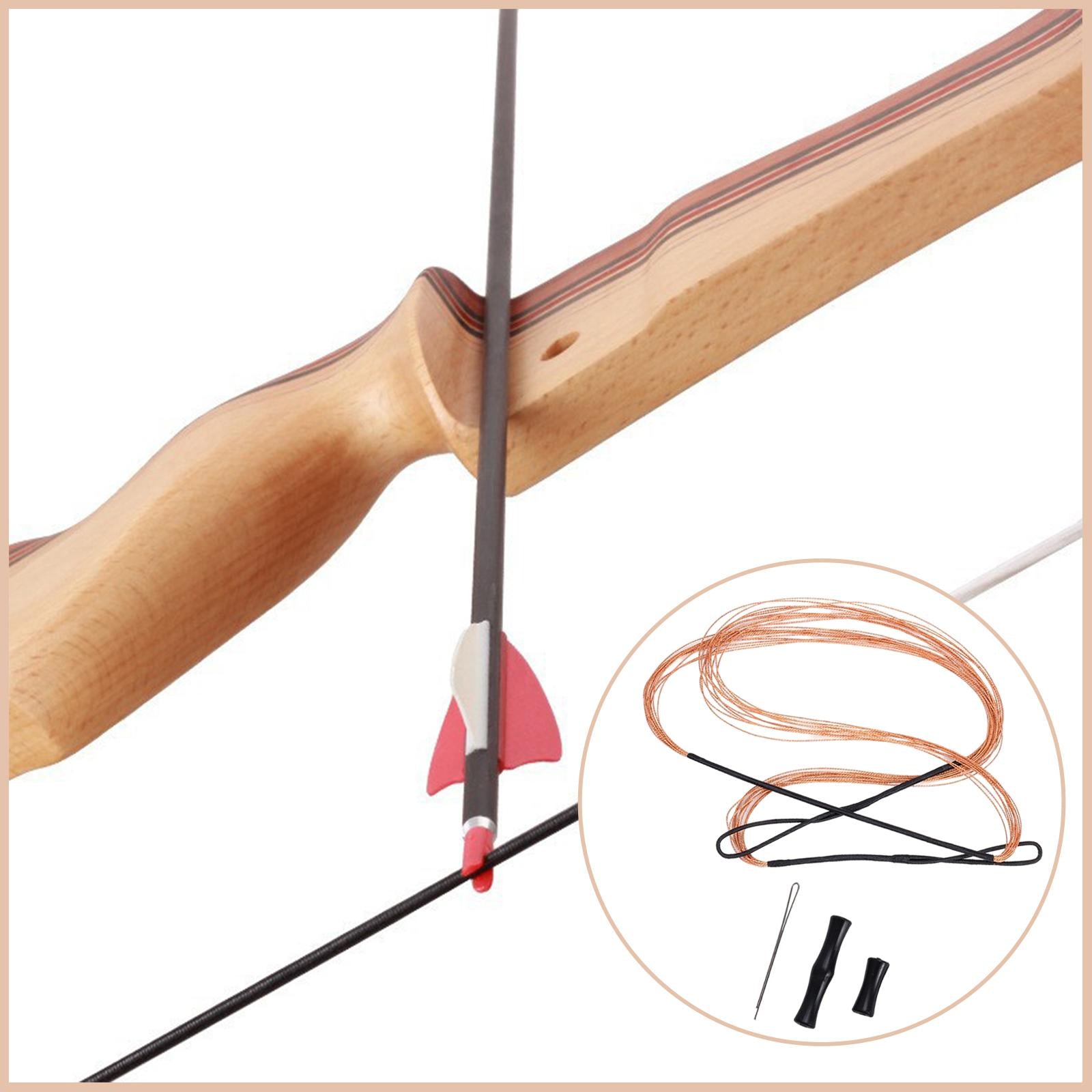 2xArchery Longbow String and Finger Saver Shooting Practice Finger Protector Black