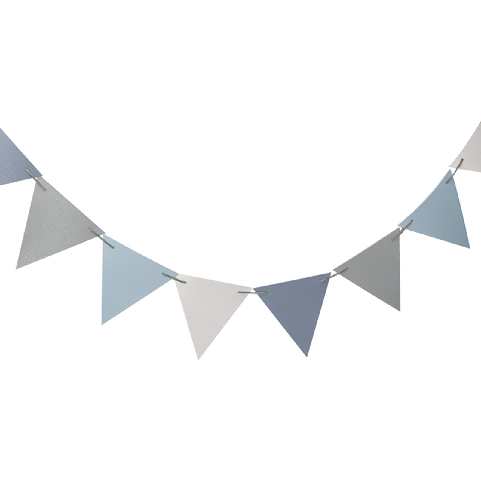 12Pcs Pennant Banner Triangle Flags DIYBunting for Indoor Party Anniversary Blue