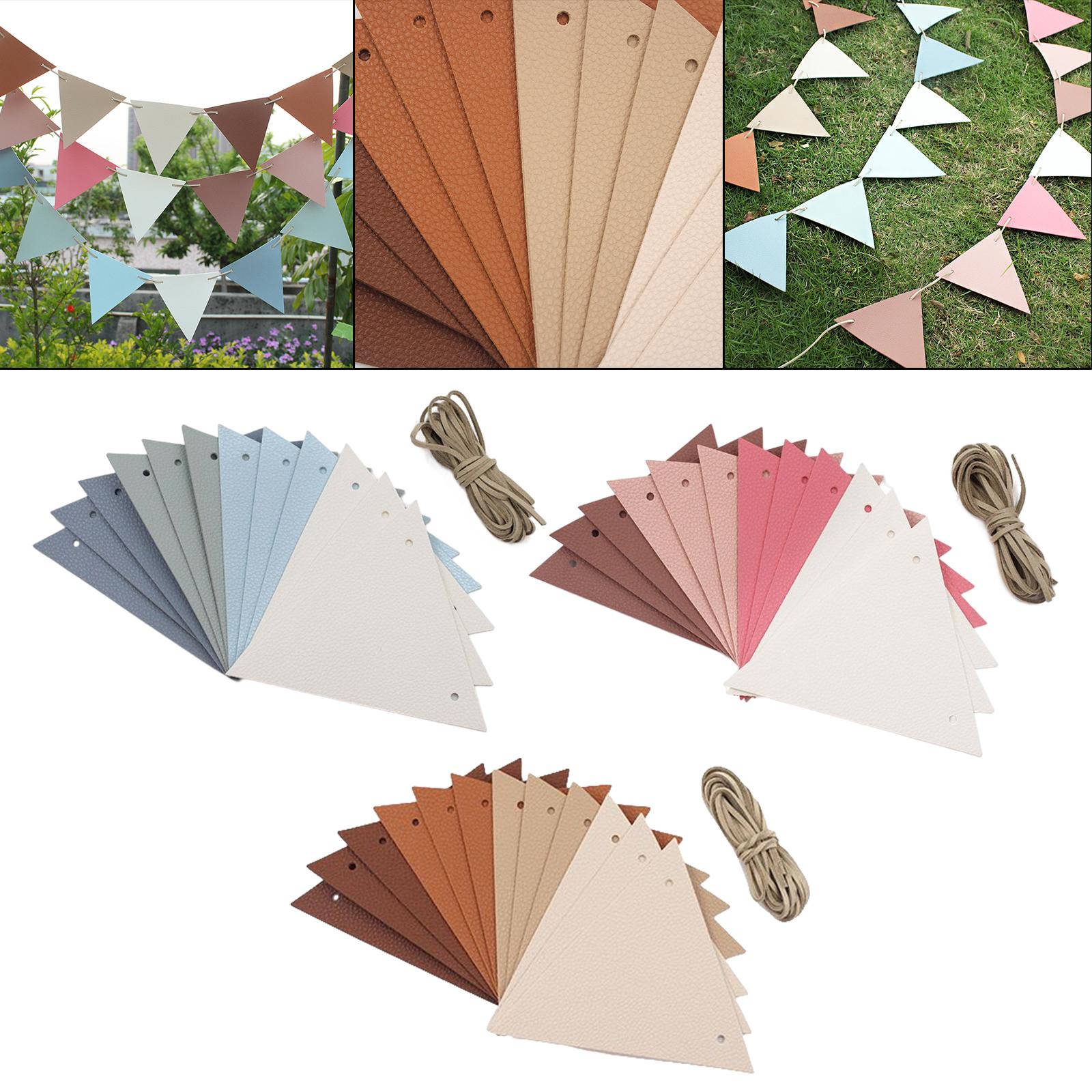 12Pcs Pennant Banner Triangle Flags DIYBunting for Indoor Party Anniversary Blue