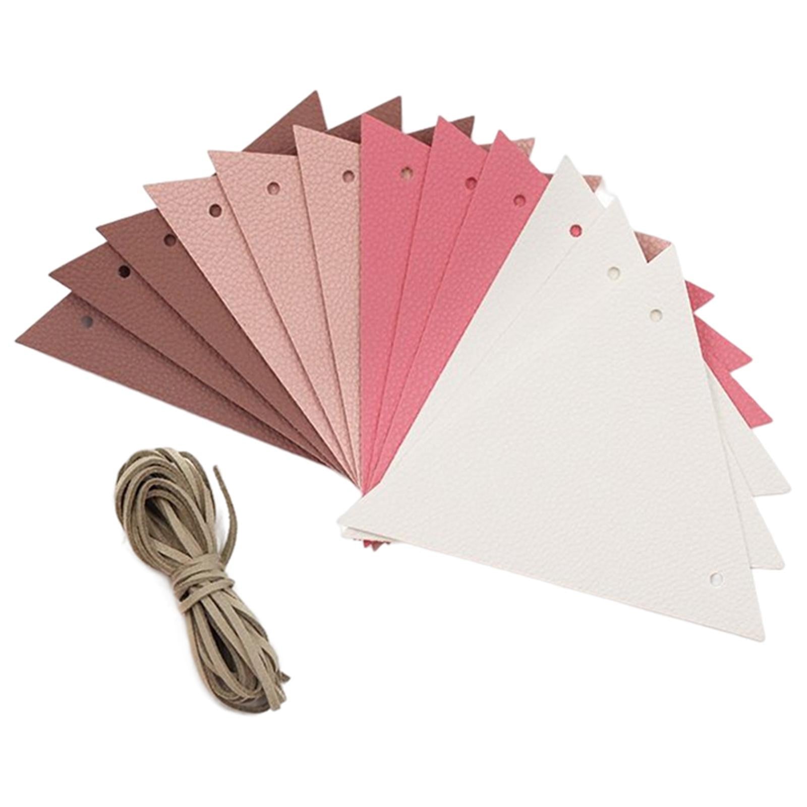 12Pcs Pennant Banner Triangle Flags DIYBunting for Indoor Party Anniversary Pink