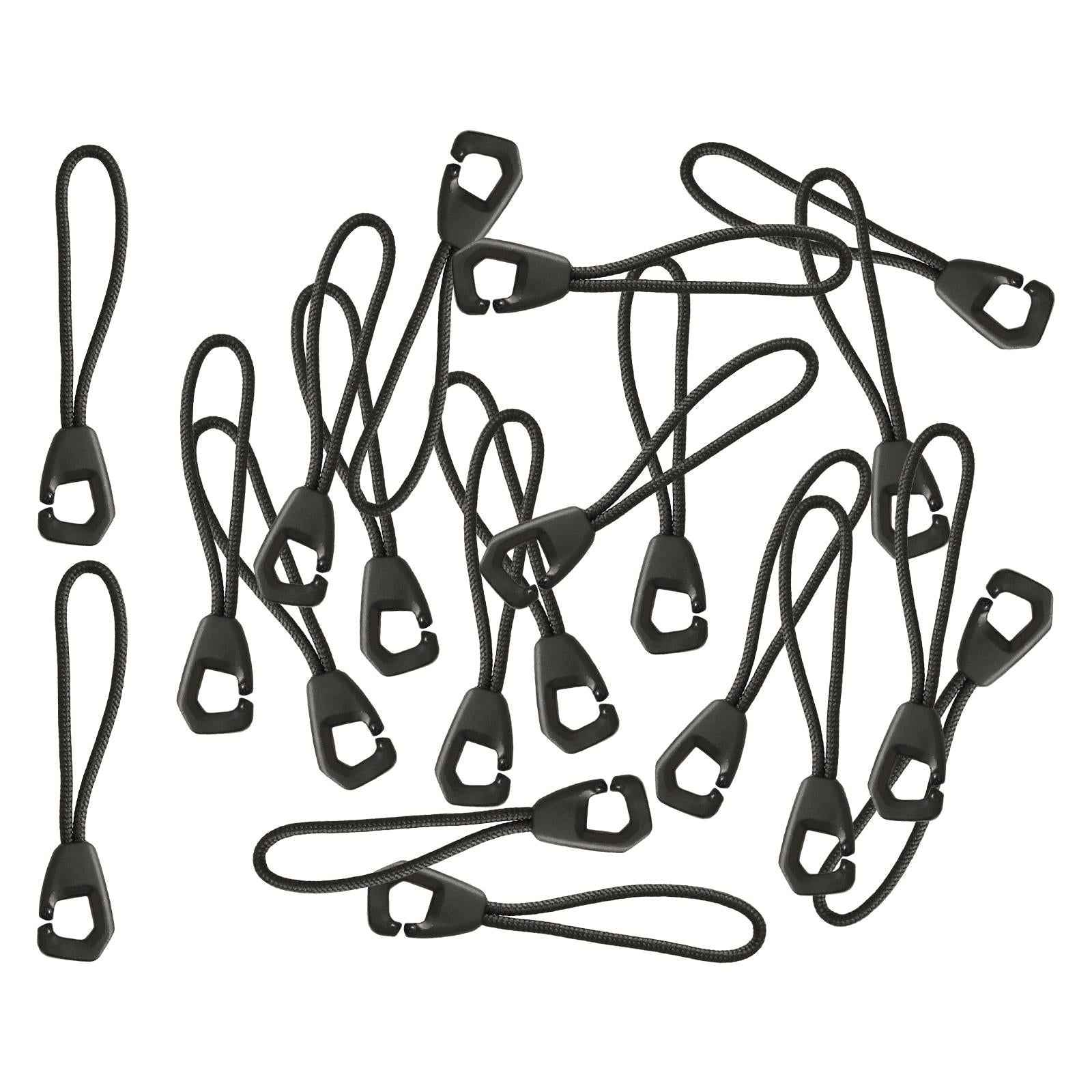 50Pcs Zip Pullers Zipper Pull Cord Fastener Replacement Black