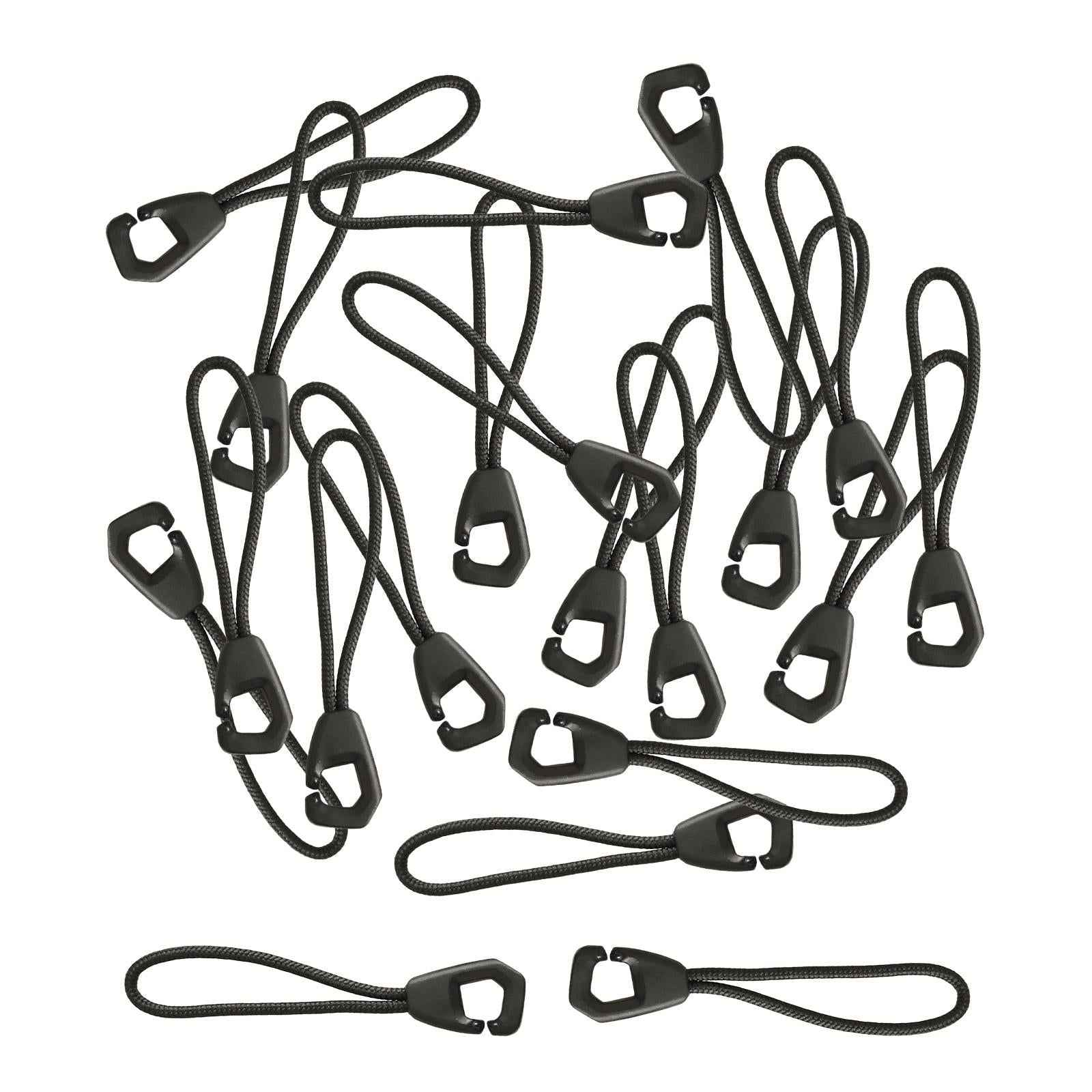50Pcs Zip Pullers Zipper Pull Cord Fastener Replacement Black