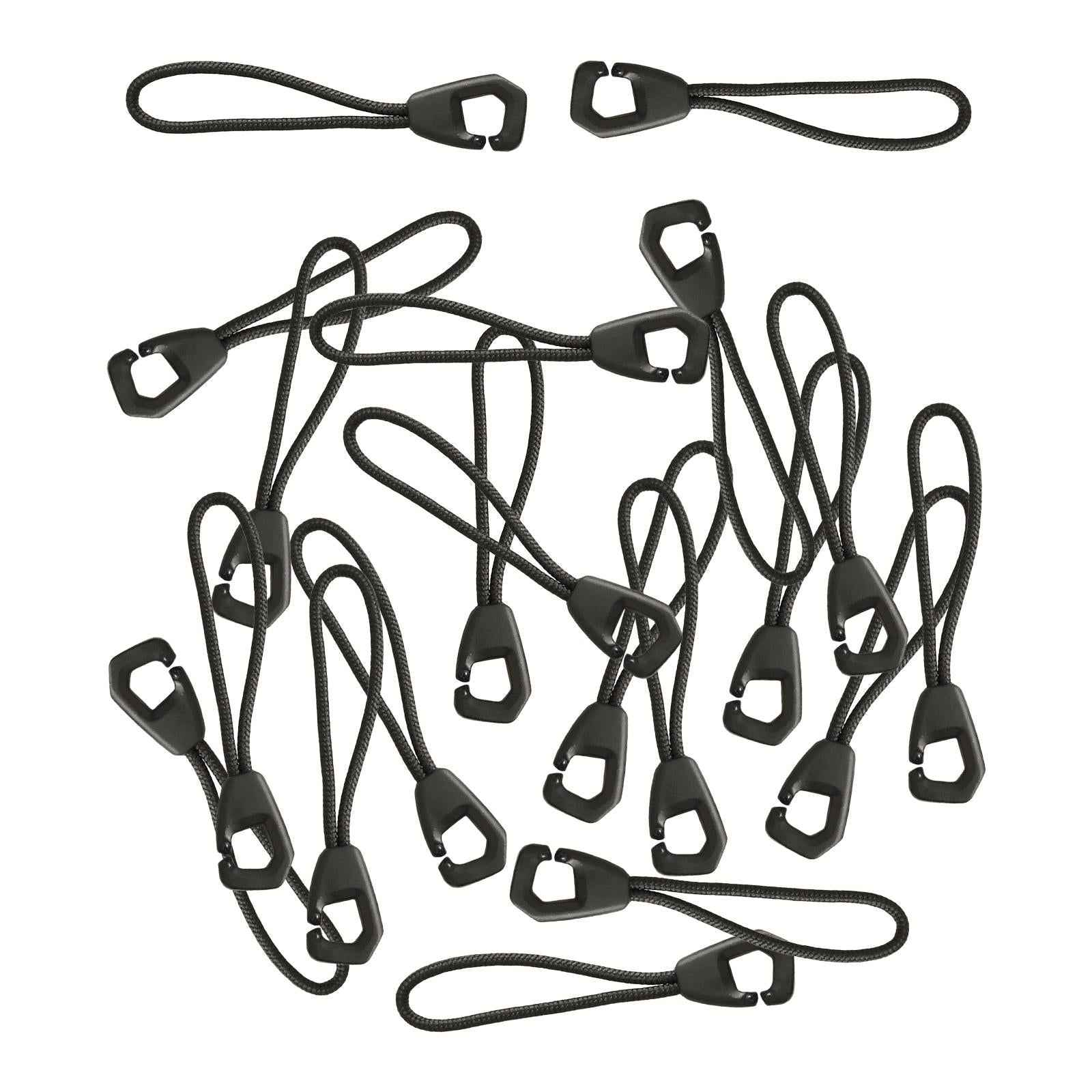 50Pcs Zip Pullers Zipper Pull Cord Fastener Replacement Black