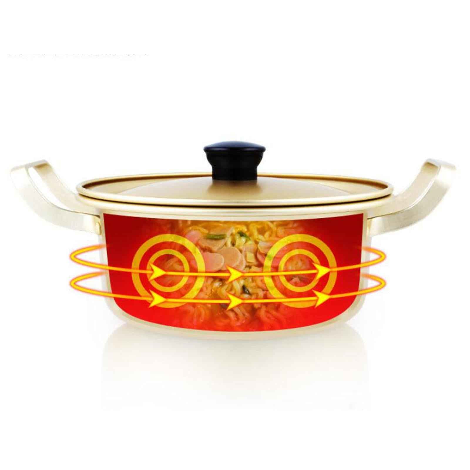 Korean Ramen Noodles Pot Stockpot Double Handle Aluminum Kitchen Cookware 18cm