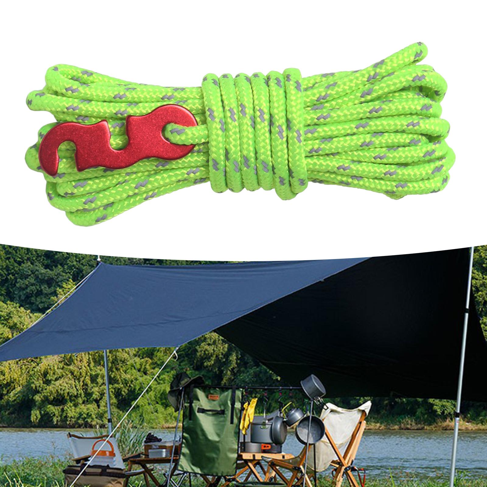 3x4 Meter 4mm Reflective guyline Rope Tent Nylon Cord Fluorescent Green