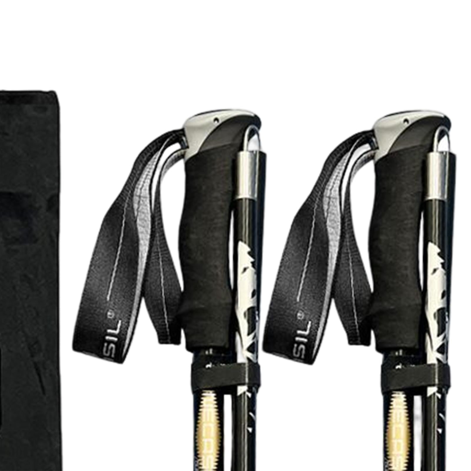 2 Pieces Hiking Poles Alpenstock Lightweight Folding for Kids walking Black