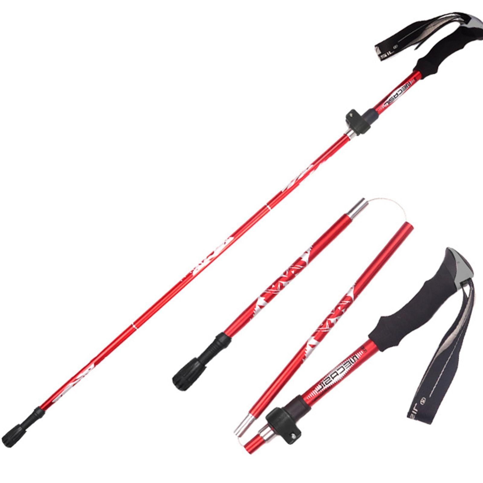 2 Pieces Hiking Poles Alpenstock Lightweight Folding for Kids walking Red