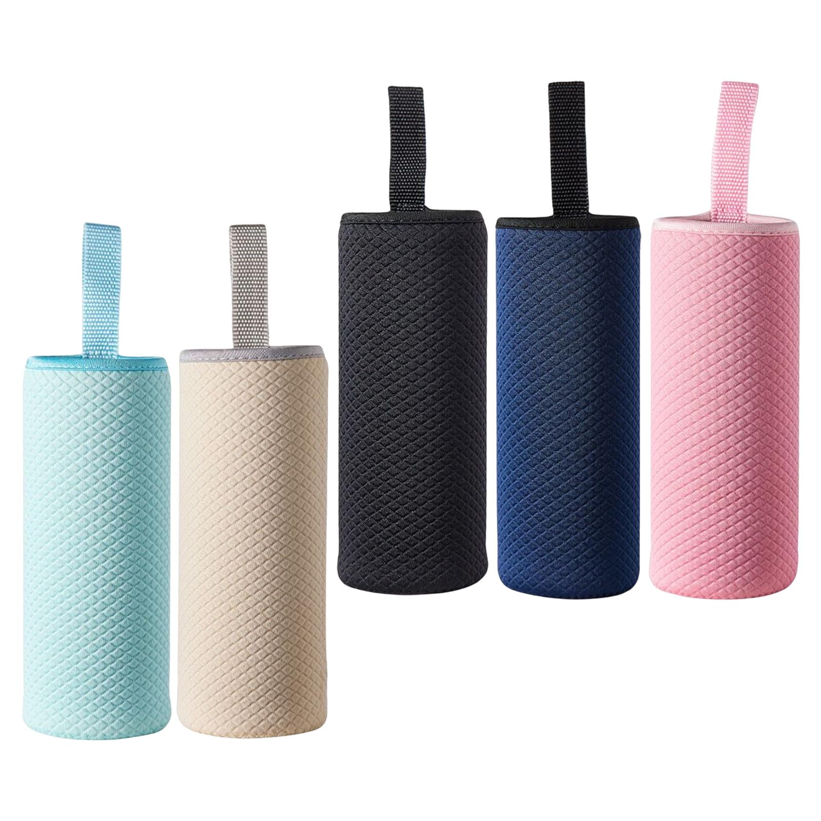 2xNeoprene Water Bottle Carrier Bag Cup Sleeve Holder Embossed 550ml Black
