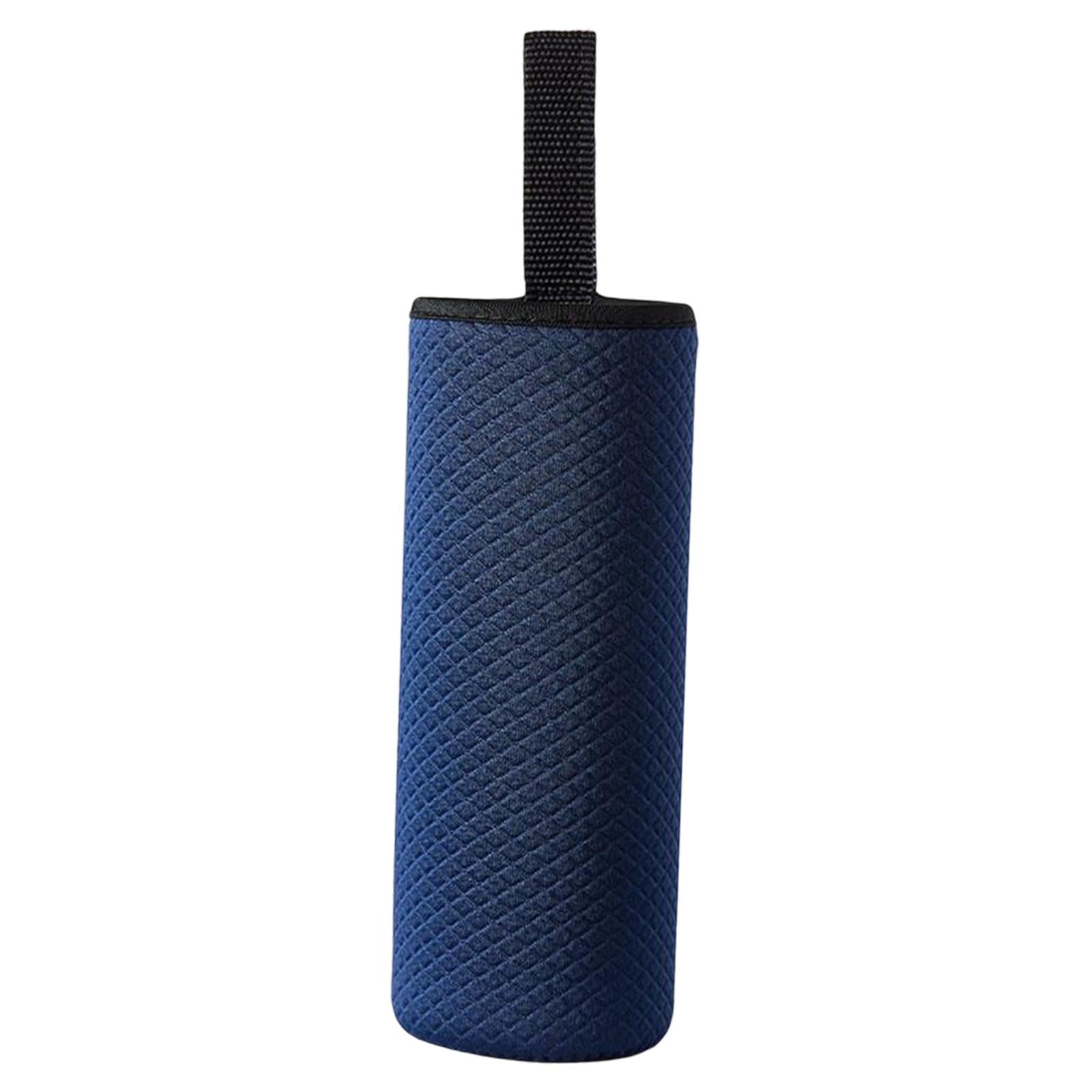2xNeoprene Water Bottle Carrier Bag Cup Sleeve Holder Embossed 550ml Navy