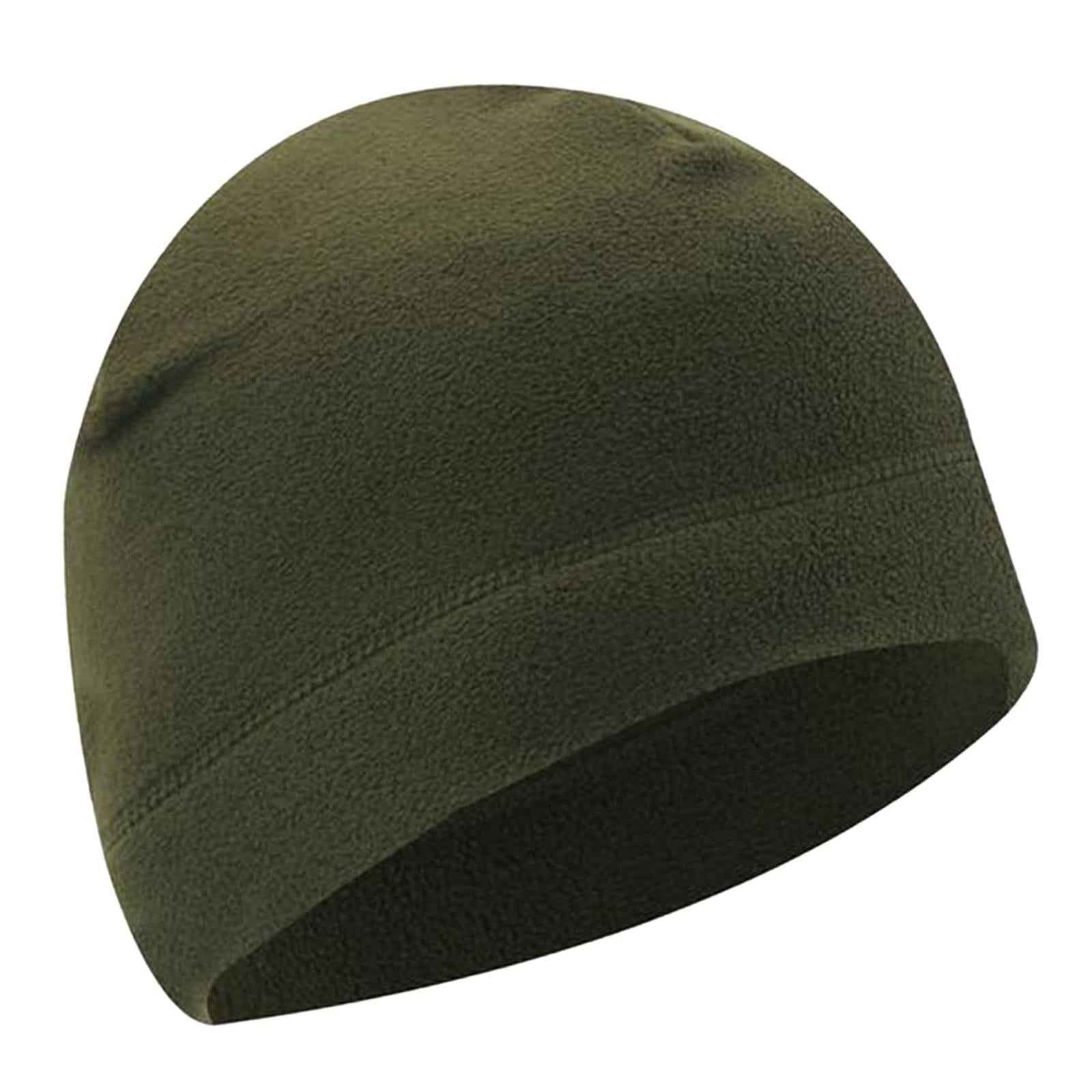 Windproof Skull Hat Men Lightweight Winter Beanie for Basketball Hiking Dark Green