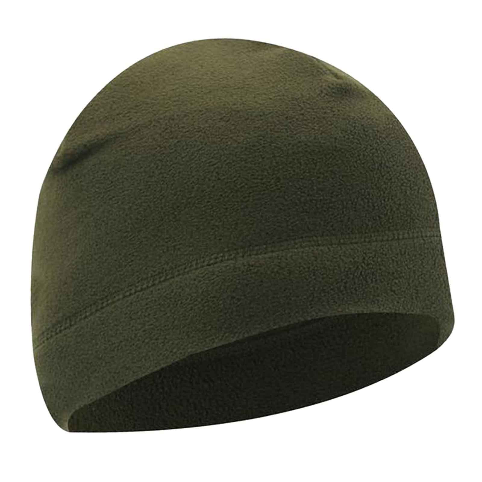 Windproof Skull Hat Men Lightweight Winter Beanie for Basketball Hiking Dark Green