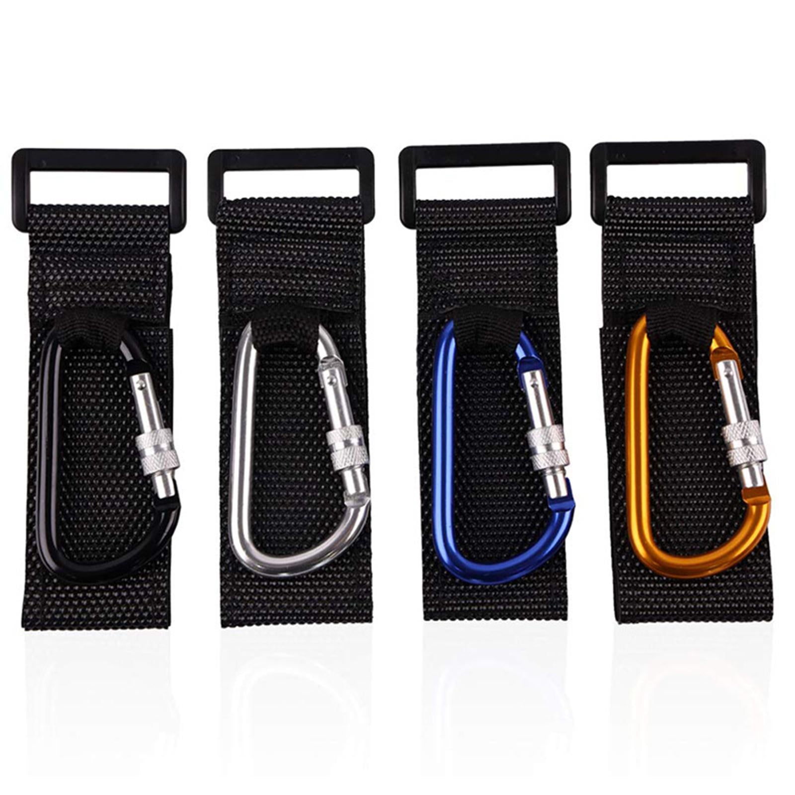 5xMultifunctional Loop Tie Down Straps with Carabiner Bike Handlebar Workout Blue